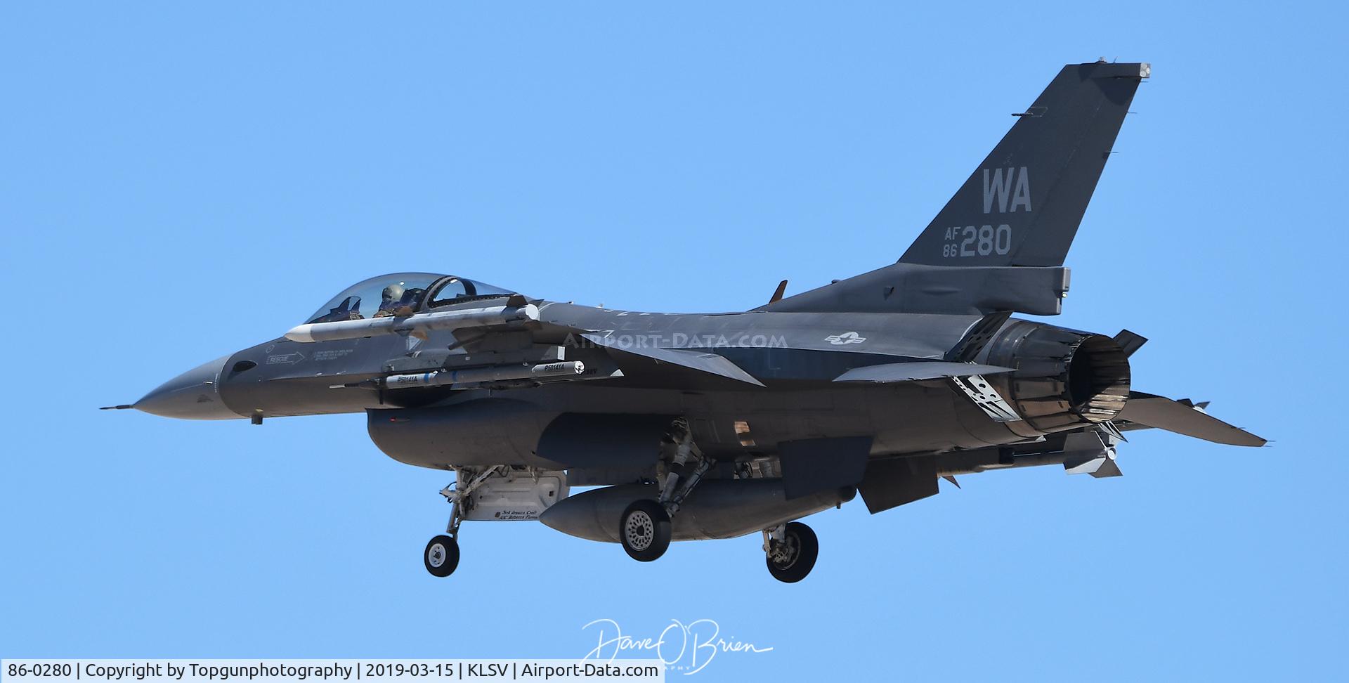 86-0280, 1986 General Dynamics F-16C Fighting Falcon C/N 5C-386, in Have Glass paint