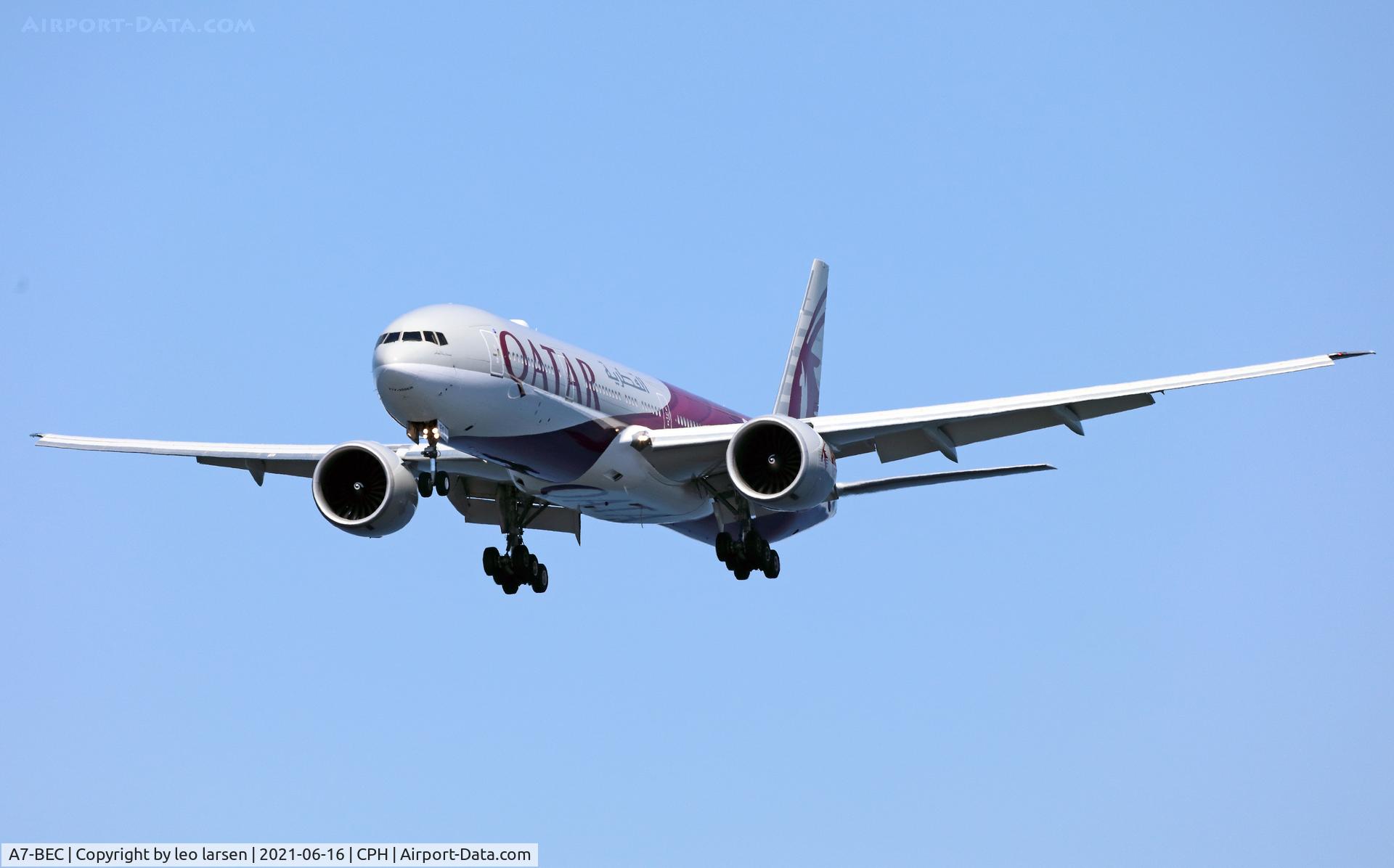 A7-BEC, 2014 Boeing 777-3DZ/ER C/N 43216, Copenhagen 16.6.2021