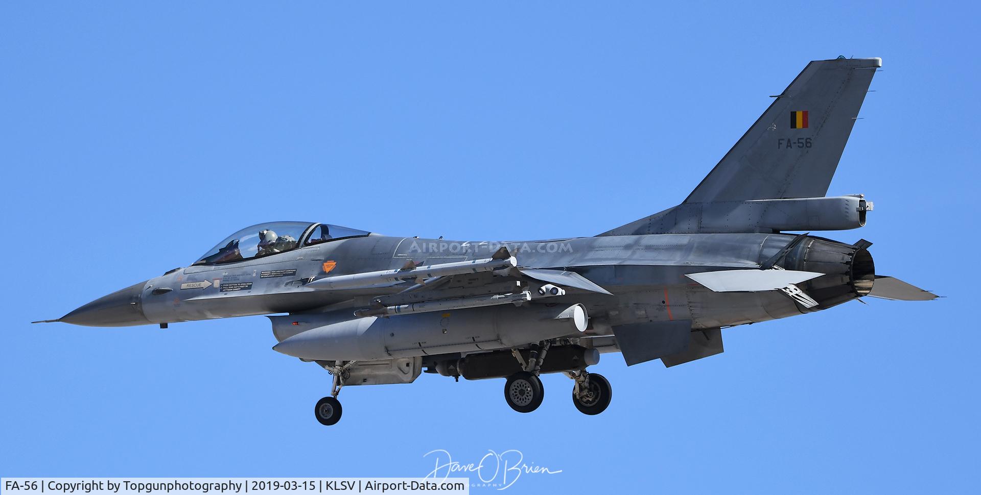 FA-56, SABCA F-16AM Fighting Falcon C/N 6H-56, returning from a Red Flag 19-2 sortie