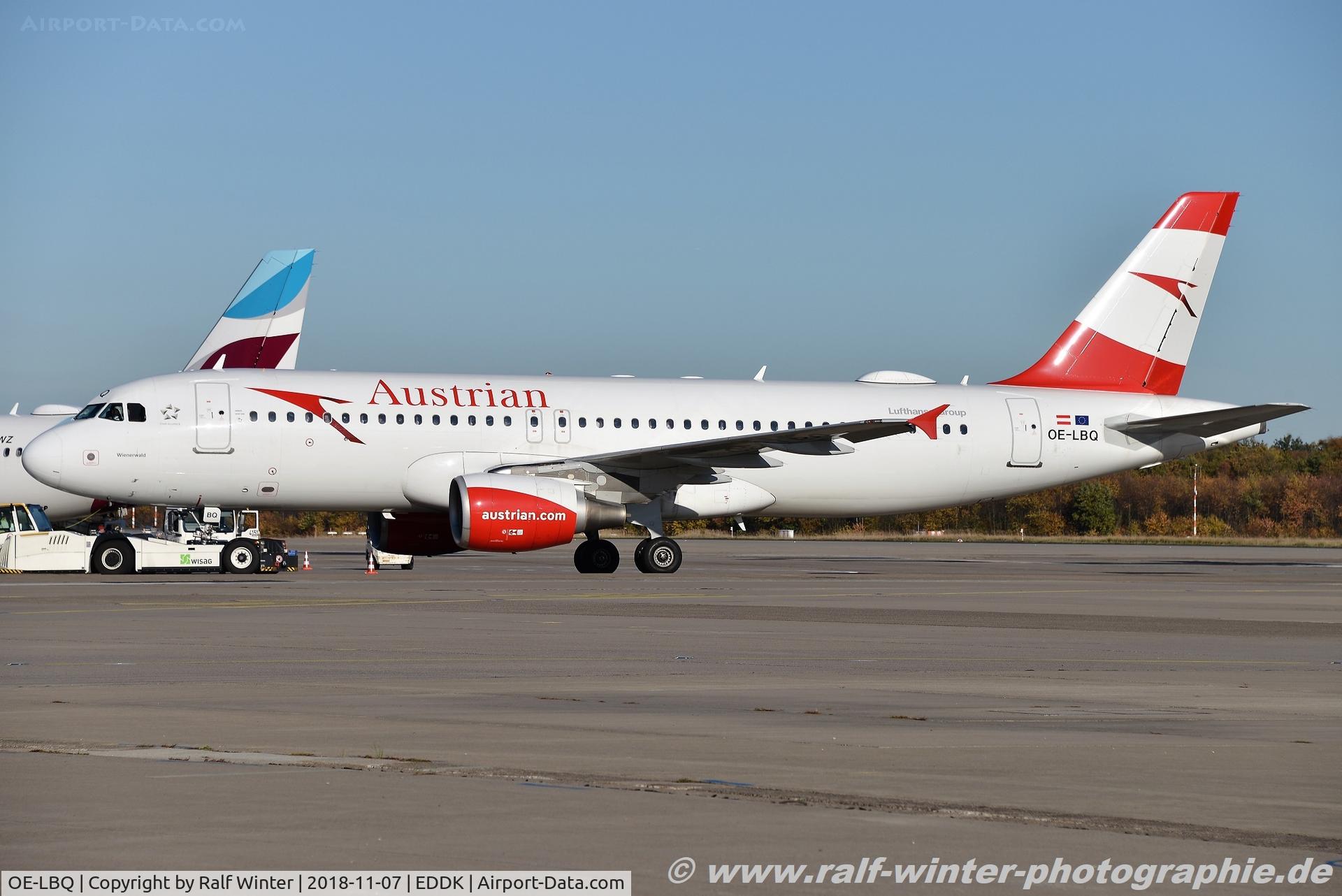 OE-LBQ, 1999 Airbus A320-214 C/N 1137, Airbus A320-214 - OS AUA Austrian Airlines 'Wienerwald' - 1137 - OE-LBQ - 07.11.2018 - CGN