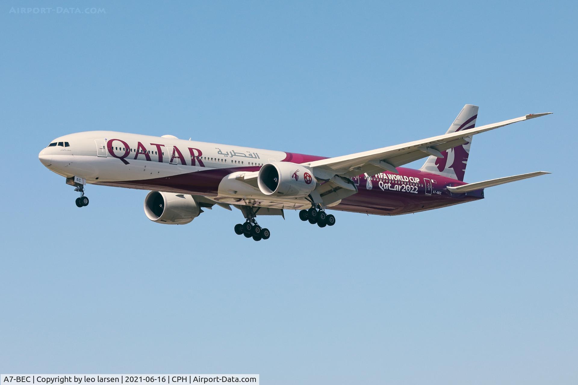 A7-BEC, 2014 Boeing 777-3DZ/ER C/N 43216, Copenhagen 16.6.2021