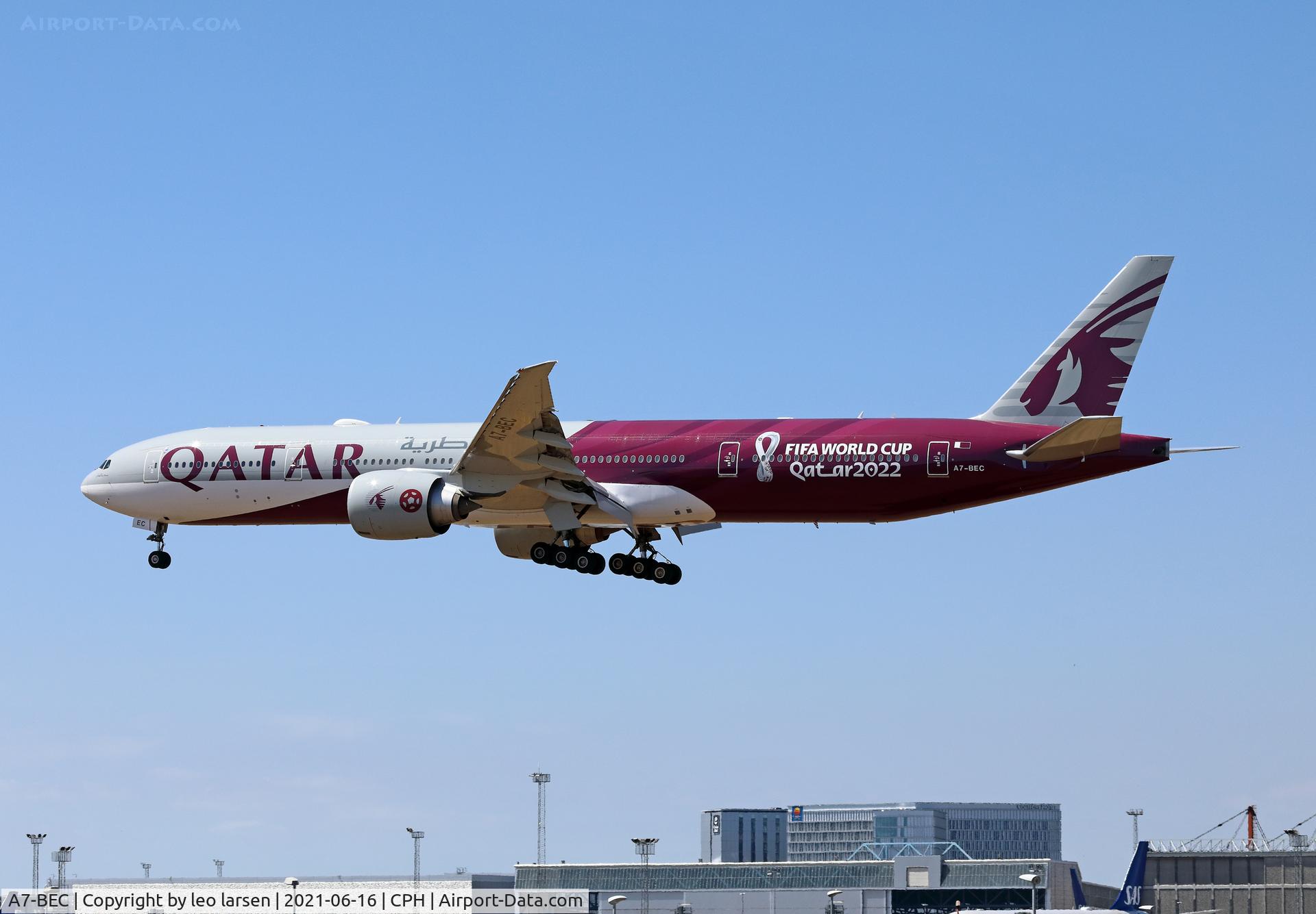 A7-BEC, 2014 Boeing 777-3DZ/ER C/N 43216, Copenhagen 16.6.2021