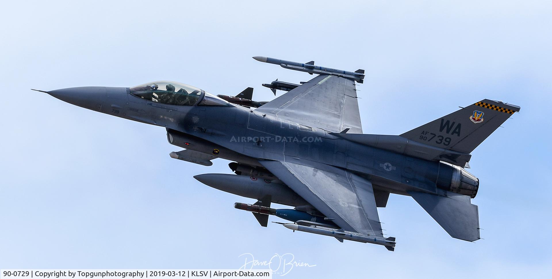 90-0729, 1990 General Dynamics F-16CG Fighting Falcon C/N 1C-337, Off to the range
