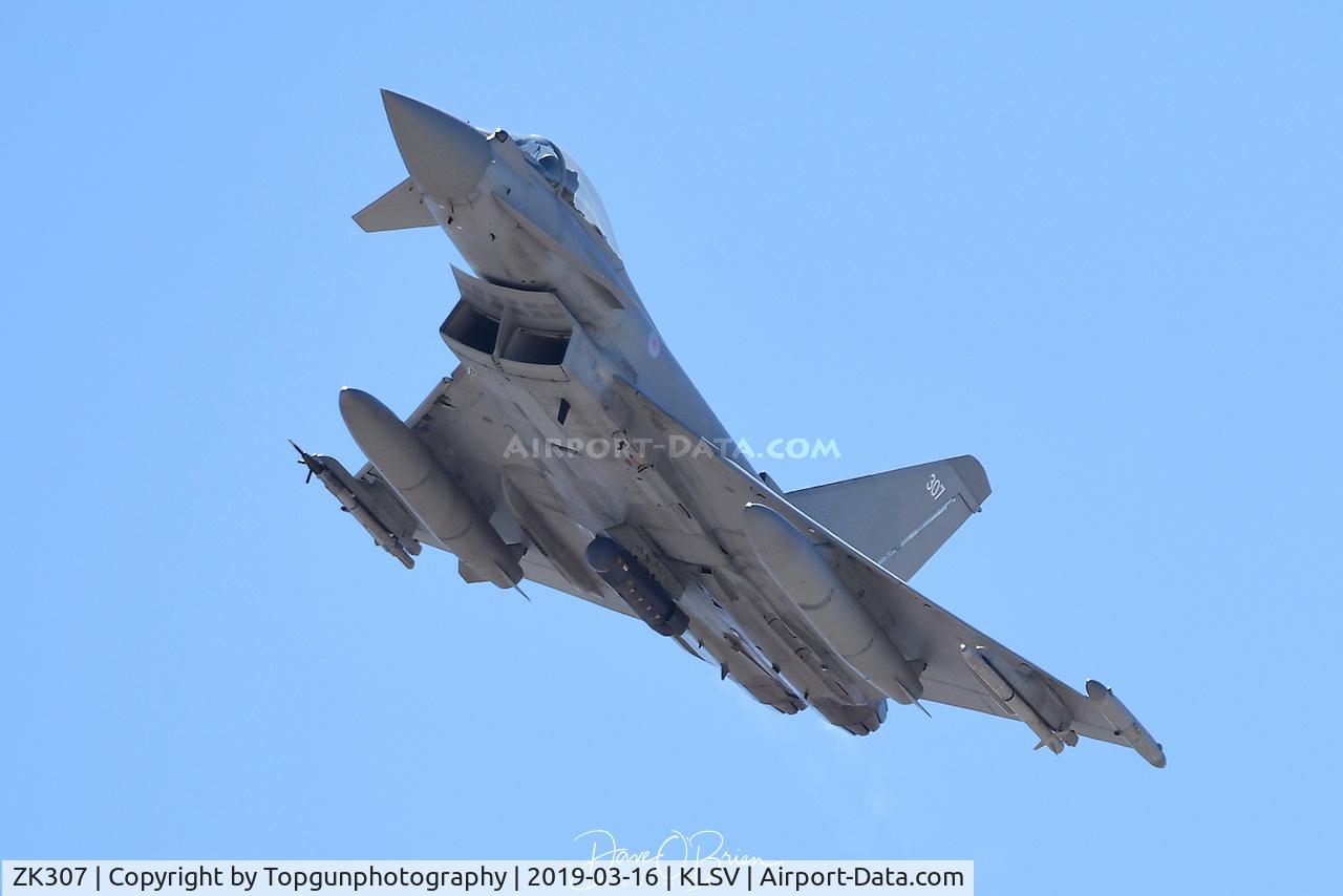 ZK307, 2009 Eurofighter EF-2000 Typhoon FGR4 C/N BS058, SHARK11 departing Green Flag exercise