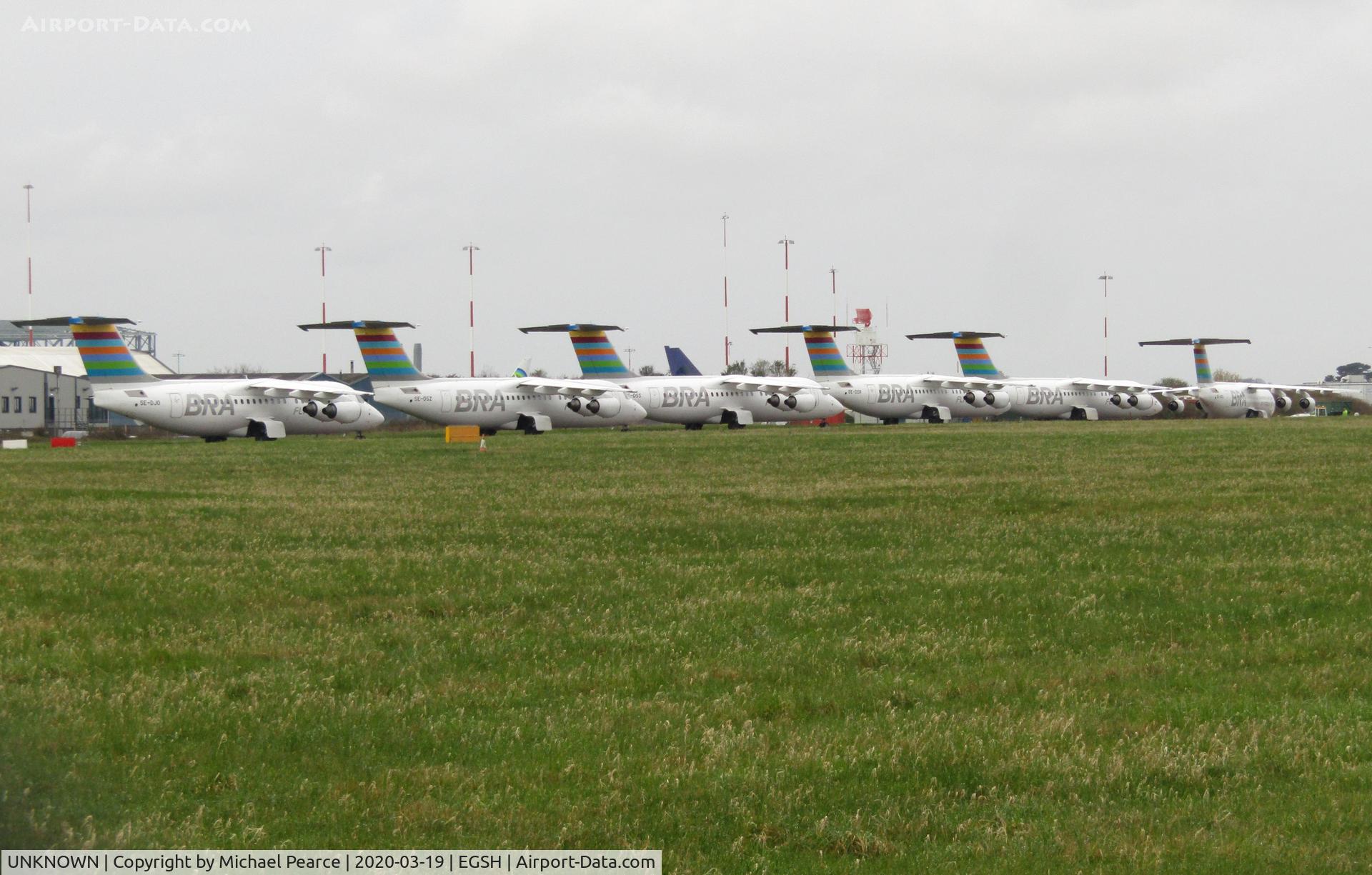 UNKNOWN, Airliners Various C/N Unknown, Parked on TWY Alpha for storage, due to a drop in passenger demand during the COVID-19 outbreak. Front to rear: SE-DJO, SE-DSZ, SE-DSS, SE-DSR, SE-RJI, SE-DSU.