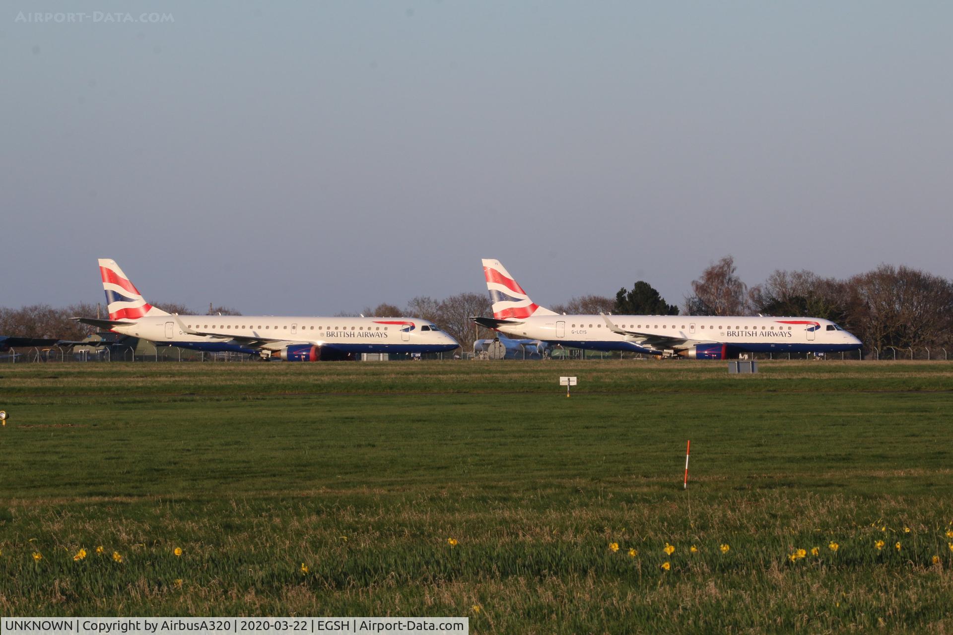 UNKNOWN, Airliners Various C/N Unknown, G-LCYR & G-LCYS seen stored at Norwich