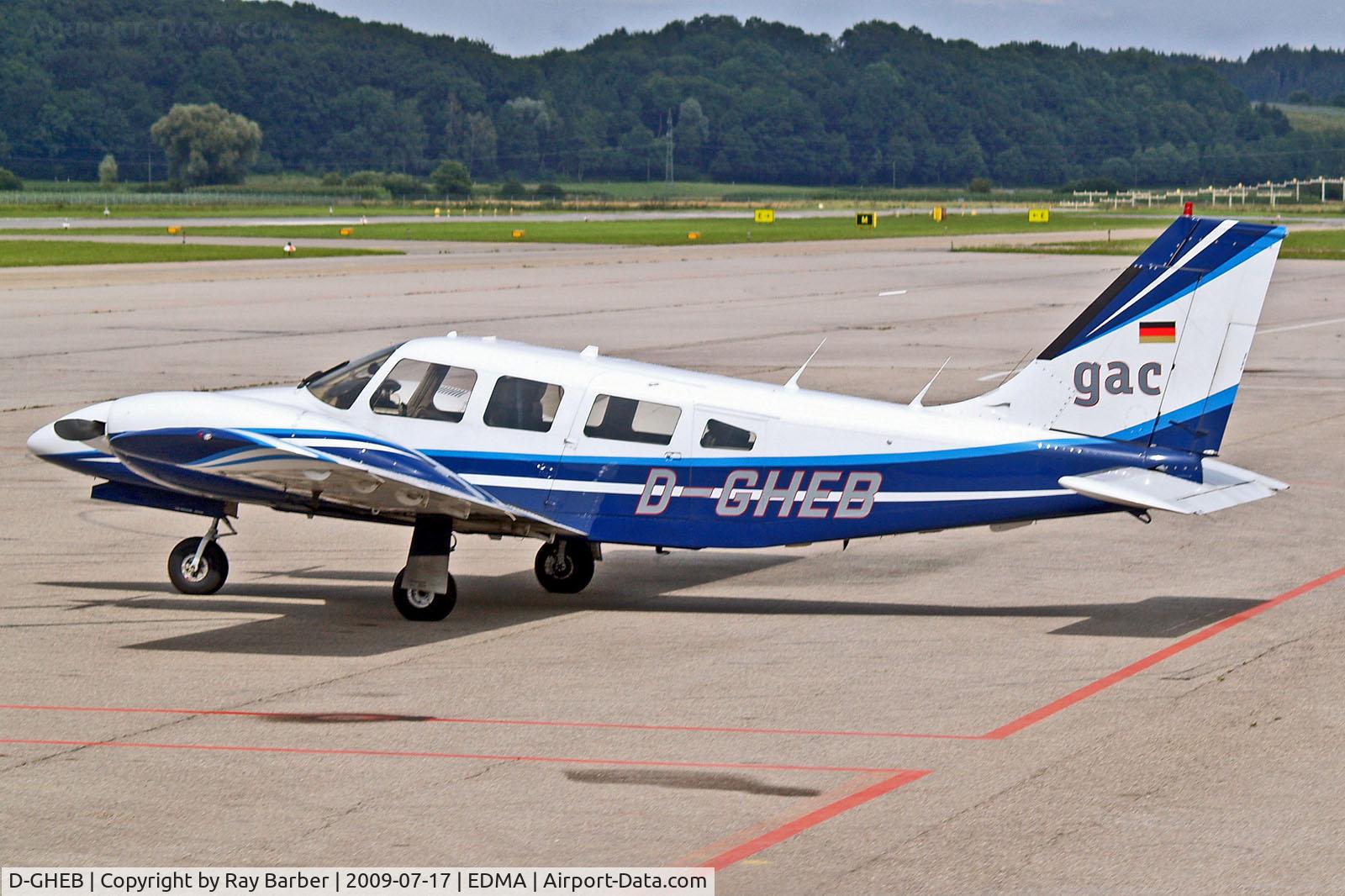 D-GHEB, Piper PA-34-200T C/N 347870168, D-GHEB   Piper PA-34-200T Seneca II [34-7870168] Augsburg~D 17/07/2009