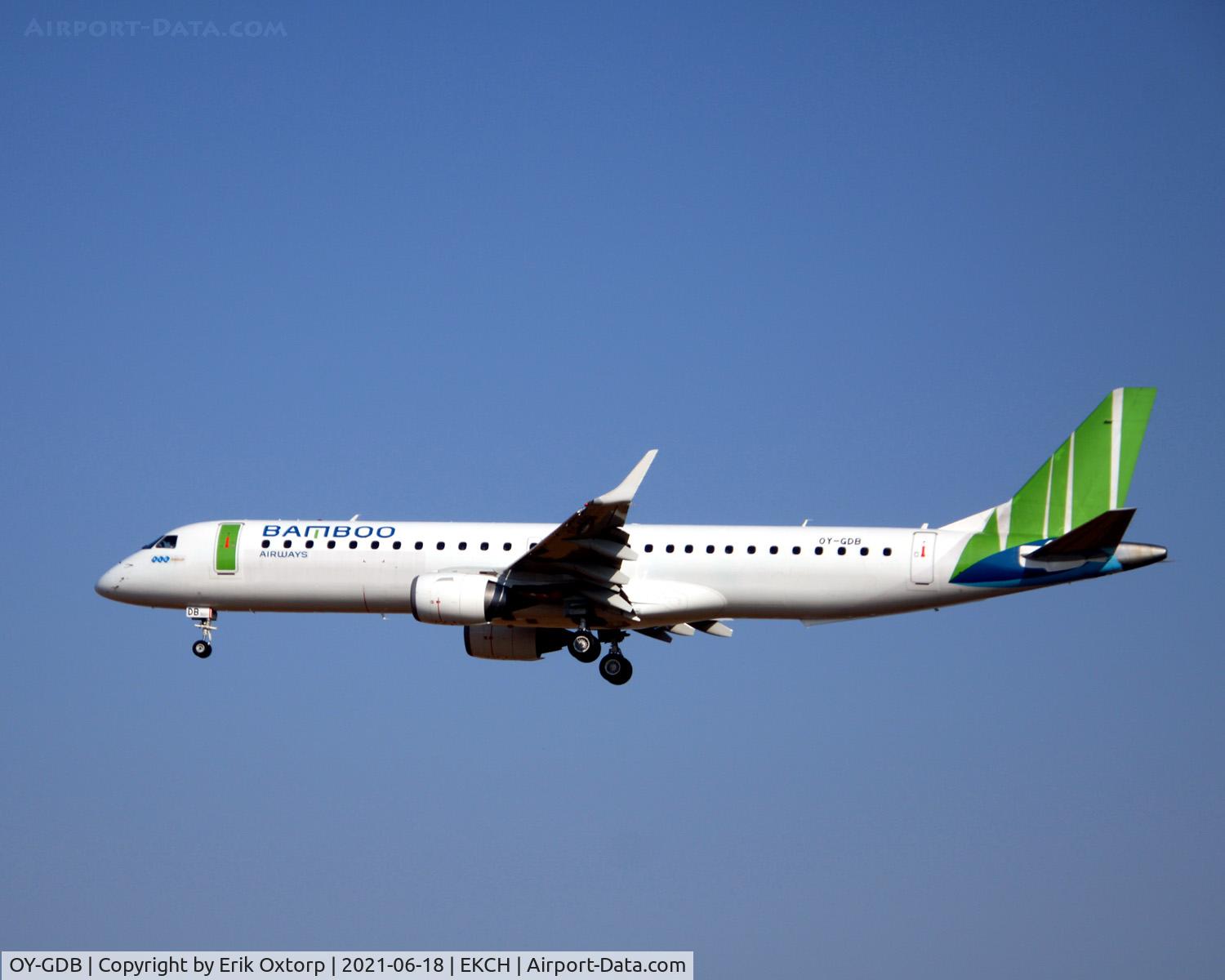 OY-GDB, 2008 Embraer 195LR (ERJ-190-200LR) C/N 19000184, OY-GDB landing rw 22L