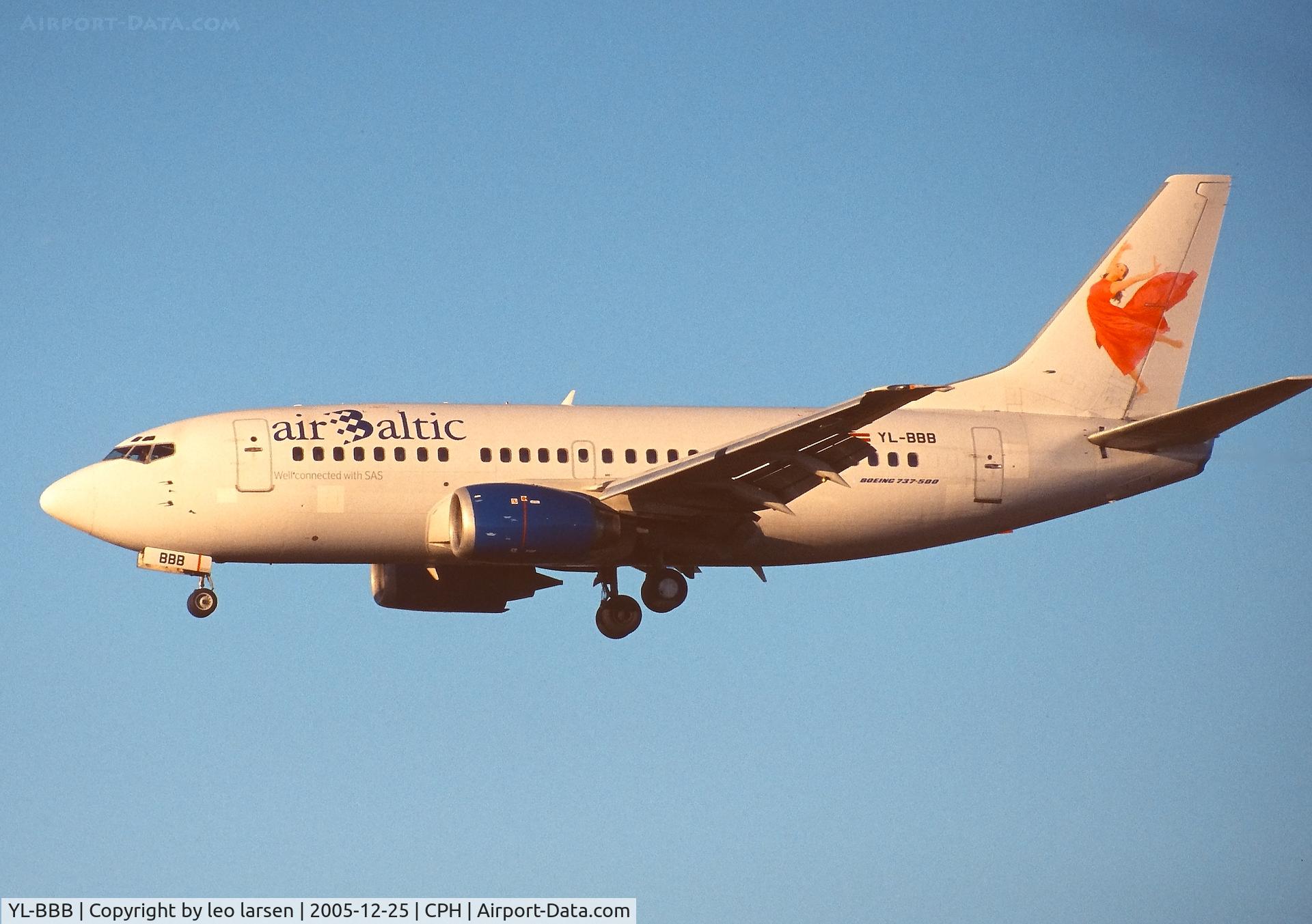 YL-BBB, 1991 Boeing 737-505 C/N 24273, Copenhagen 25.12.2005