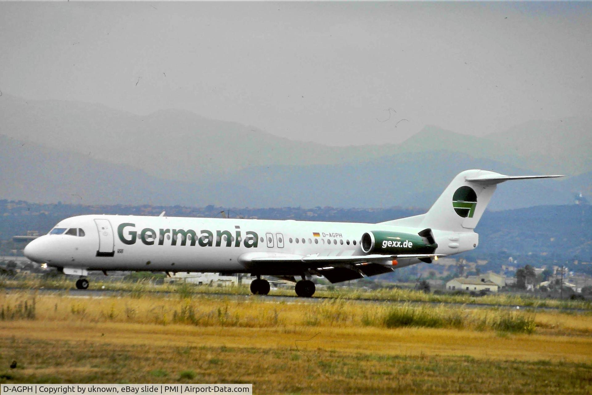 D-AGPH, 1990 Fokker 100 (F-28-0100) C/N 11308, eBay Slide