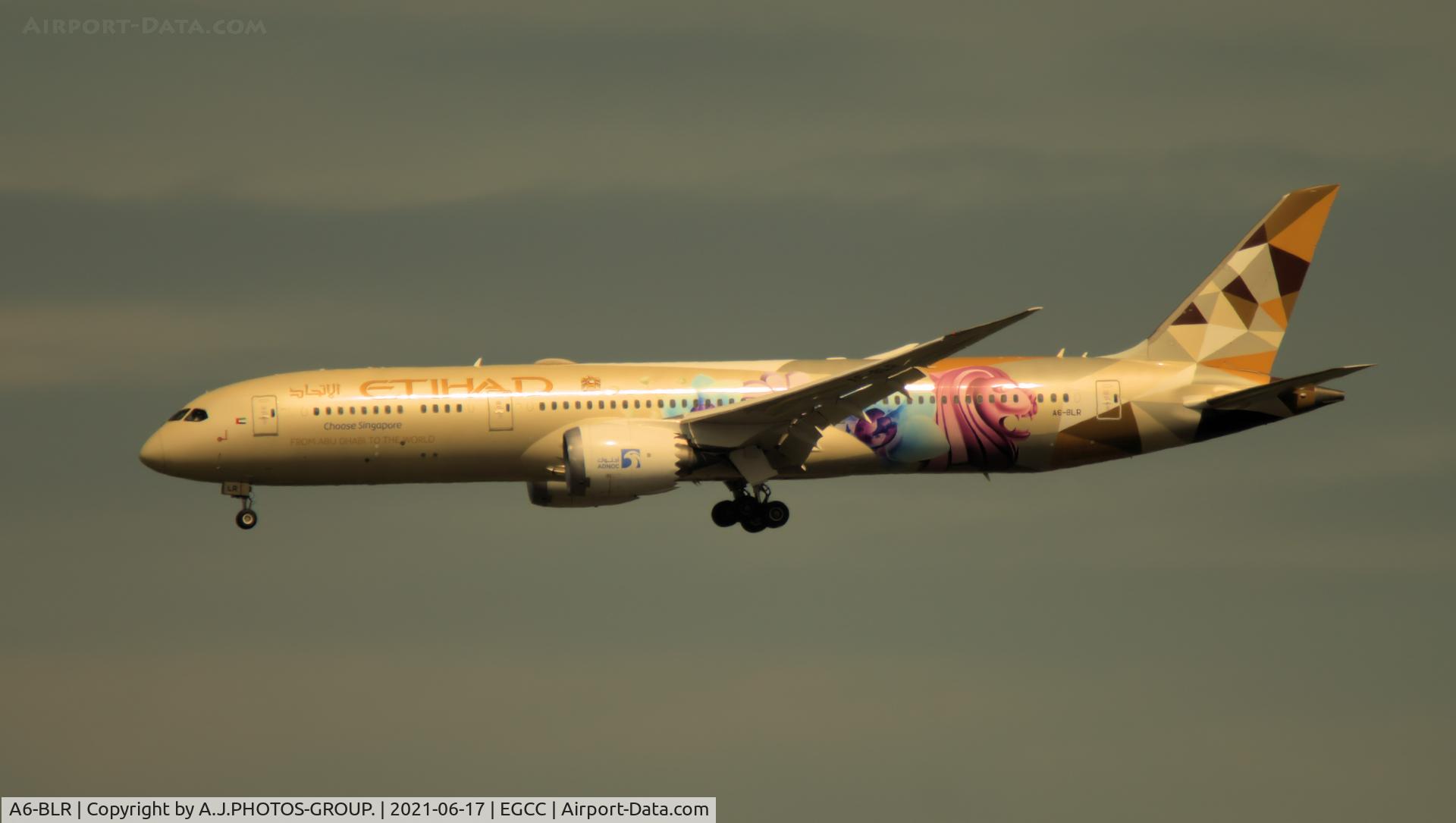 A6-BLR, 2017 Boeing 787-9 Dreamliner Dreamliner C/N 39663, on app to runway 23R.