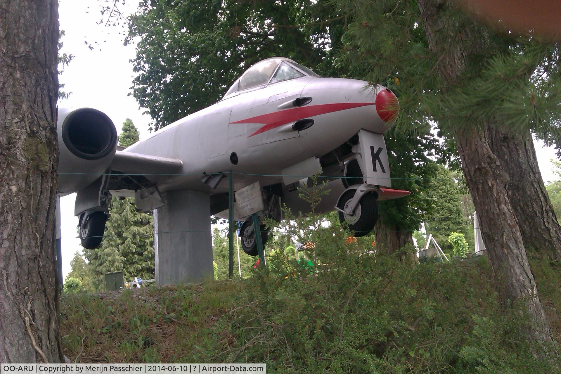 OO-ARU, Gloster Meteor F.8 C/N 6496, Belgian Air Force Gloster Meteor OO-ARU (ex-EG162) at the Dinant Citadelle