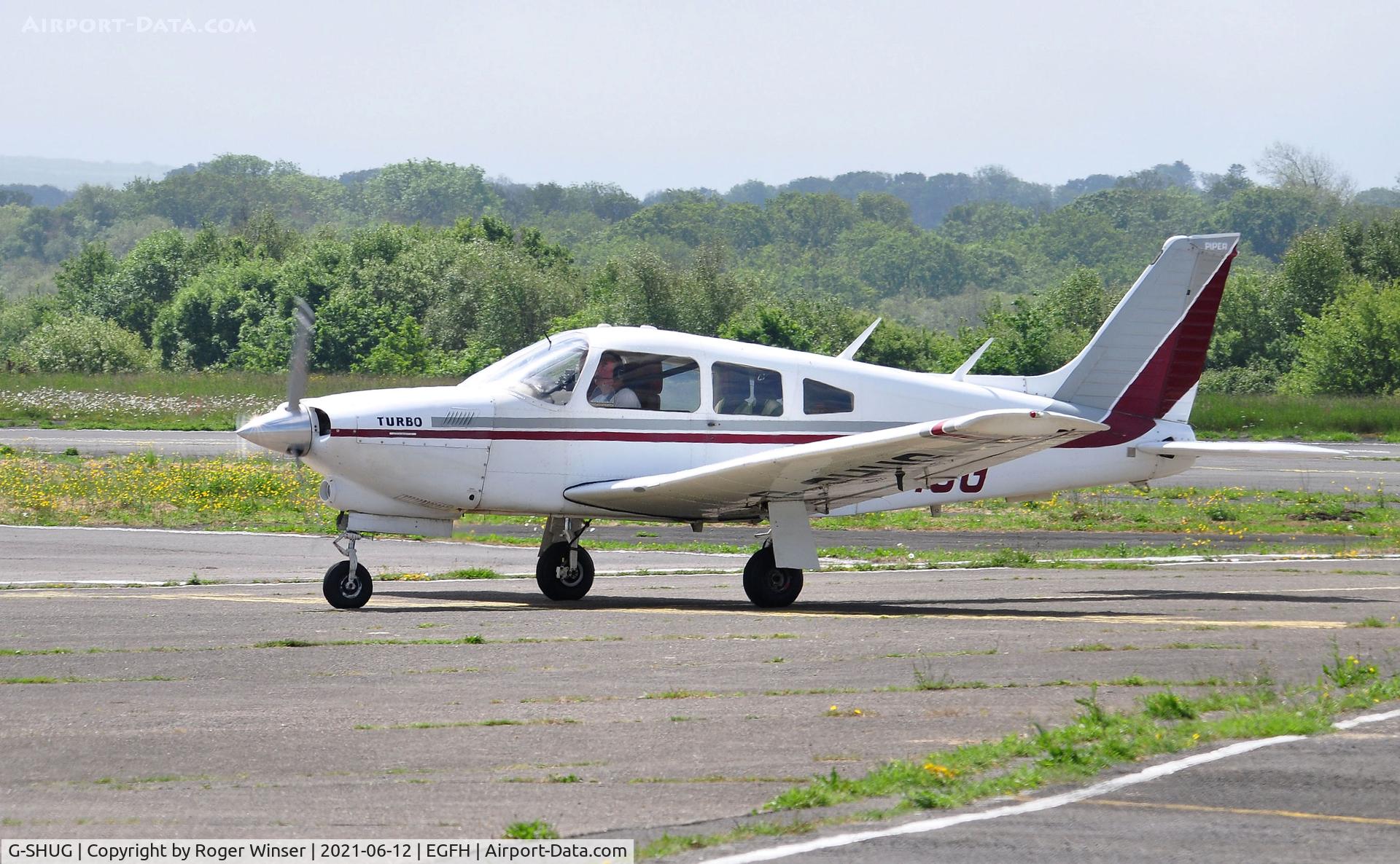 G-SHUG, 1977 Piper PA-28R-201T Cherokee Arrow III C/N 28R-7703048, Visiting Turbo Cherokee Arrow III.