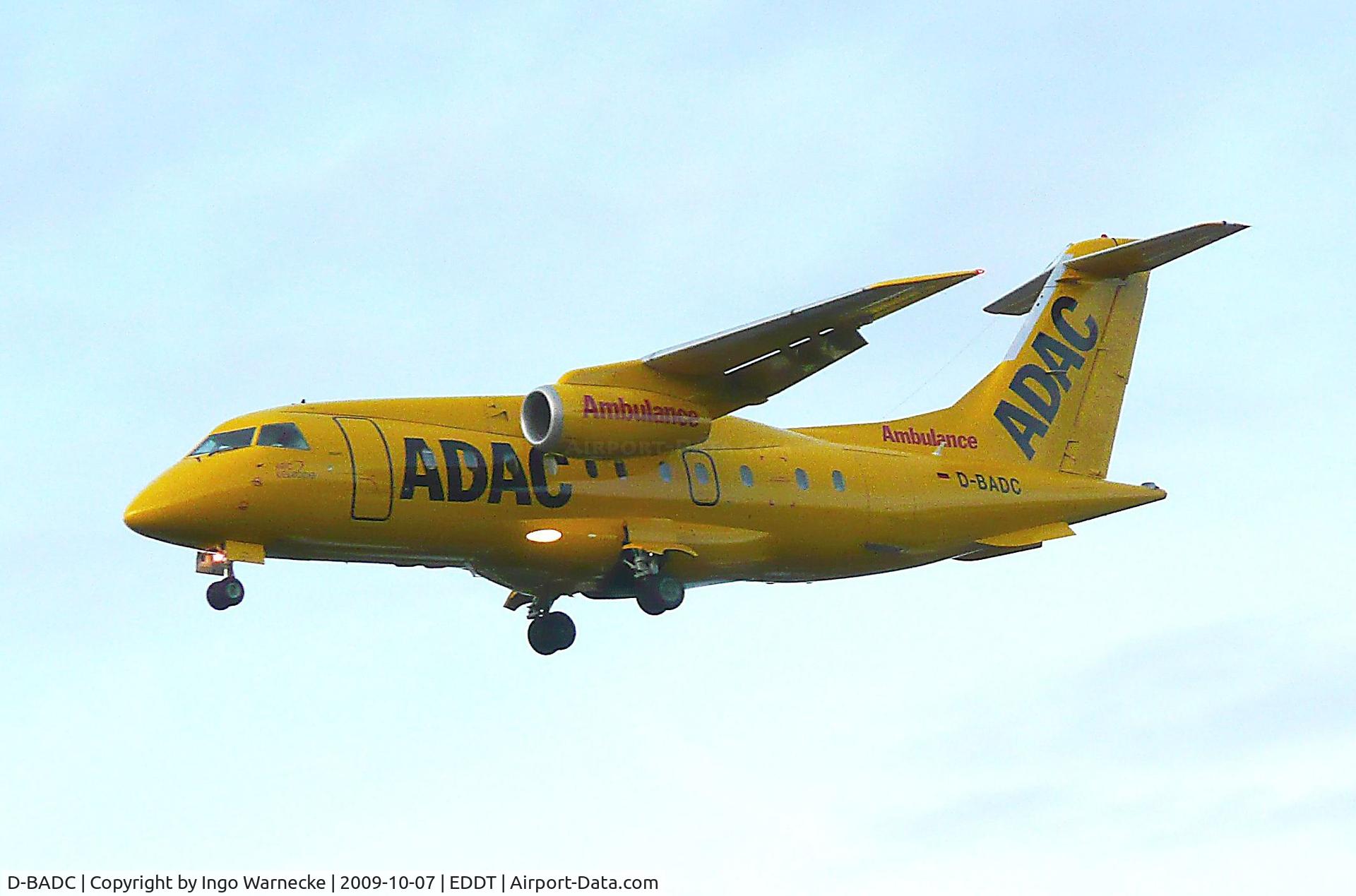 D-BADC, 2003 Dornier Do328JET C/N 3216, Fairchild Dornier 328-300 JET of ADAC ambulance on final approach into Tegel airport