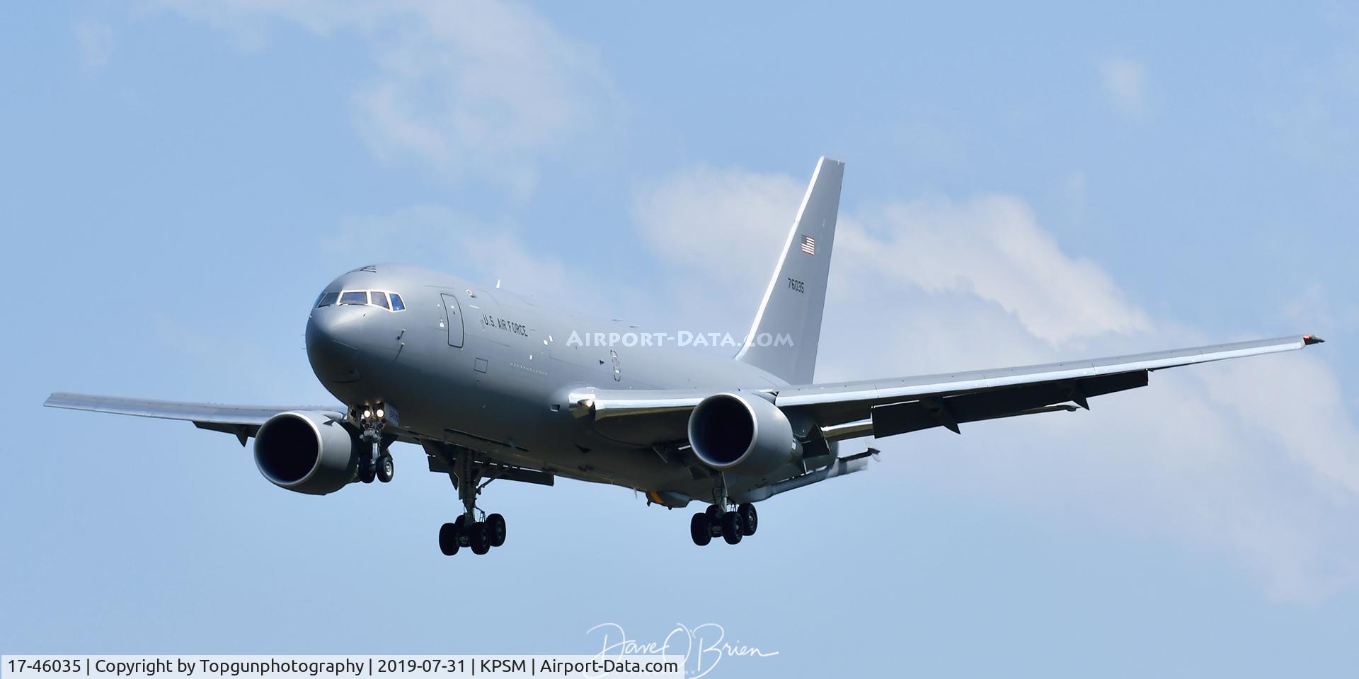 17-46035, Boeing KC-46A Pegasus (767-2LKC) C/N 41864, MEDUSA43 from McConnell & the 344th ARS bringing in the new KC-46A which the NH ANG will receive shortly.