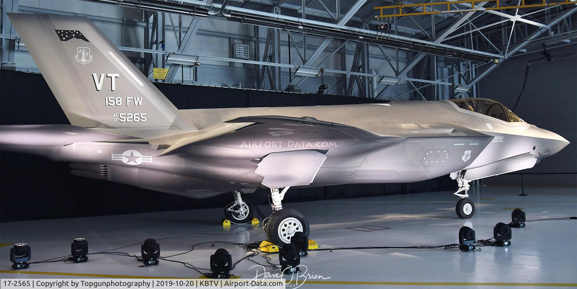 17-2565, 2016 Lockheed Martin F-35A Lightning II C/N 17-2565, Wing jet for the 158th FW of the Vermont ANG.
