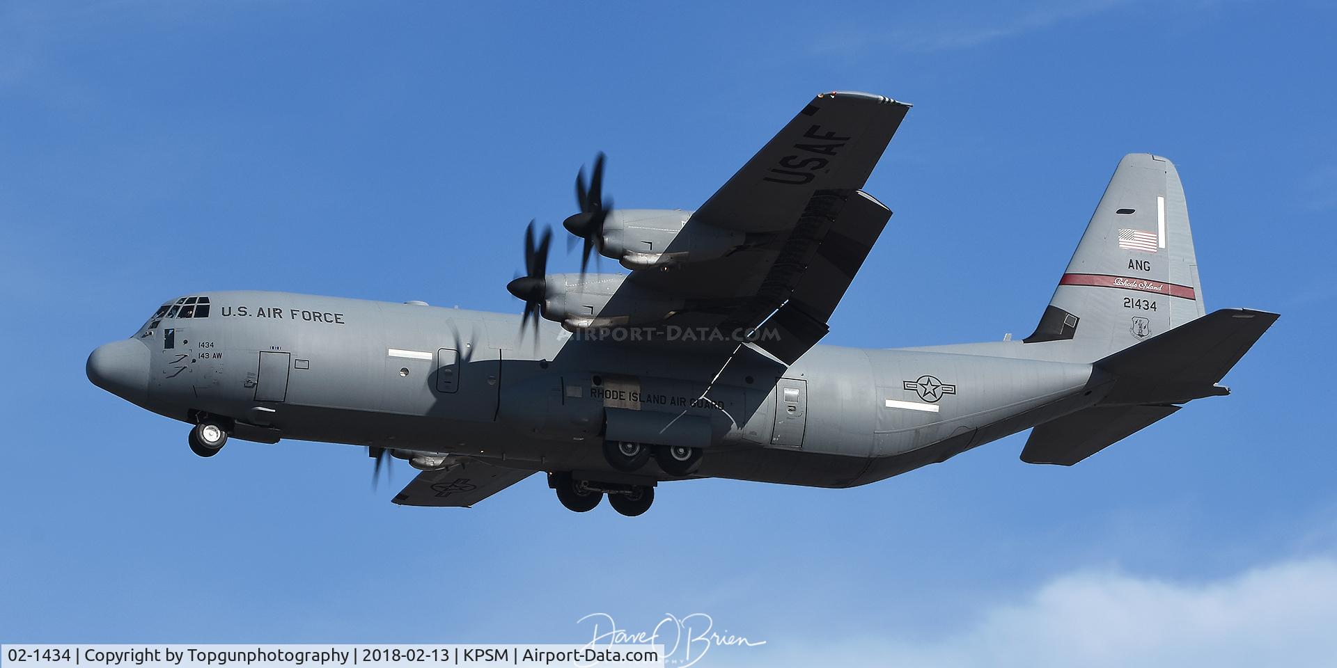 02-1434, 2002 Lockheed Martin C-130J-30 Super Hercules C/N 382-5547, RHODY31 working RW34