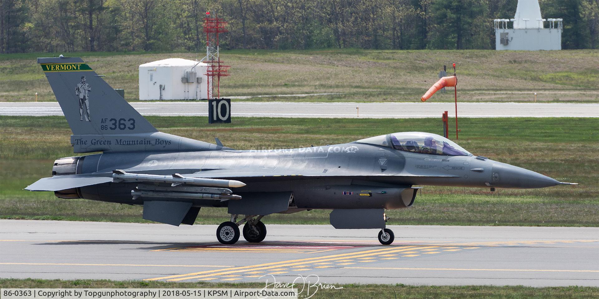 86-0363, 1986 General Dynamics F-16C Fighting Falcon C/N 5C-469, MAPLE11 heading back to BTV