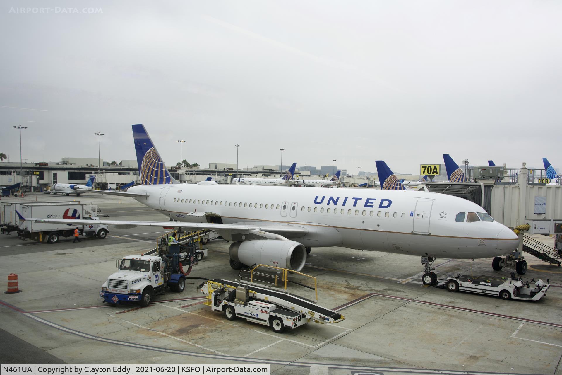 N461UA, 2000 Airbus A320-232 C/N 1266, SFO 2021.