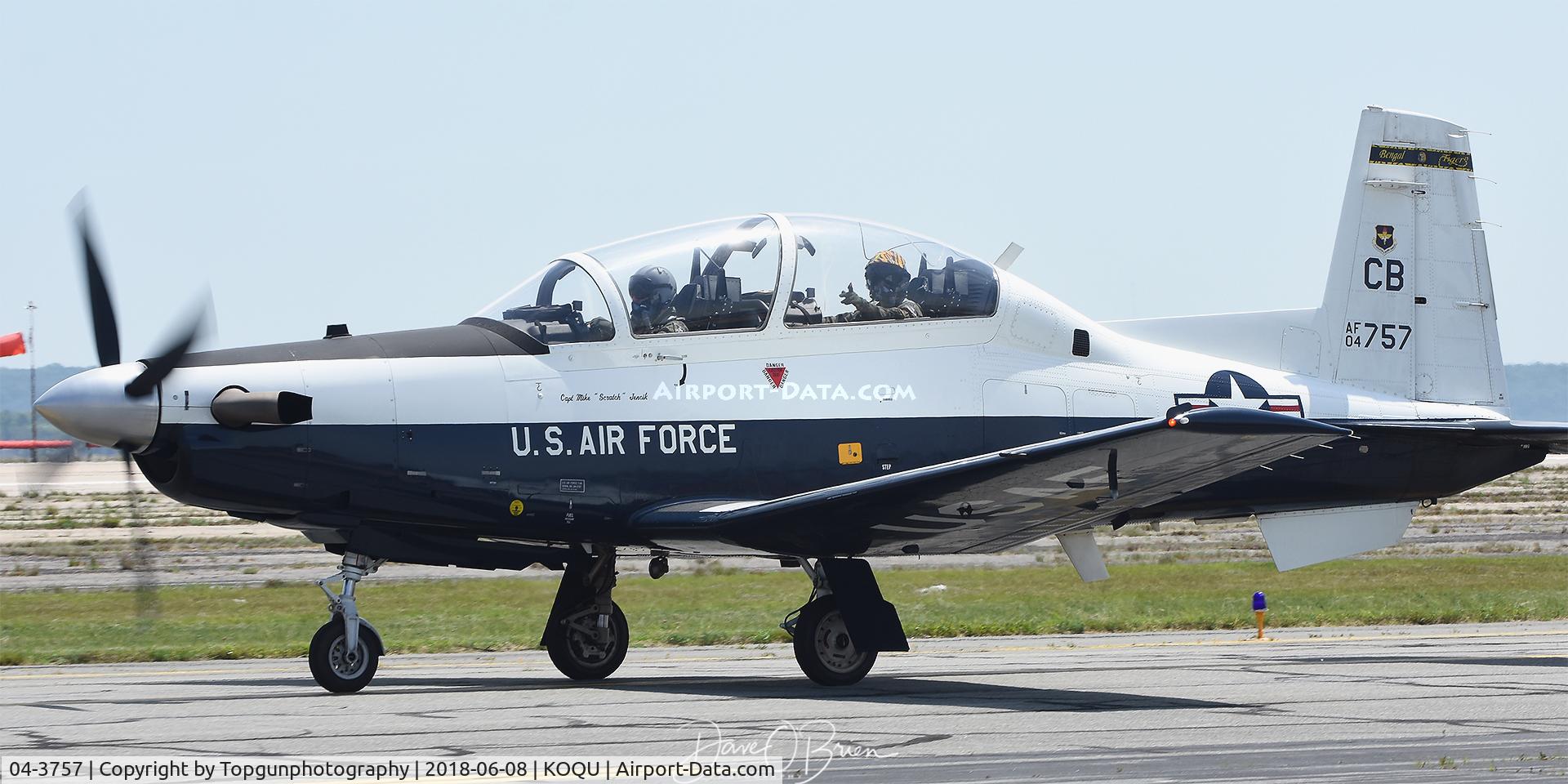 04-3757, Raytheon T-6A Texan II C/N PT-309, Rhode Island Air show static arrival 18