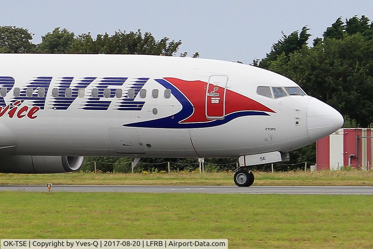 OK-TSE, 2014 Boeing 737-81D C/N 39437, Boeing 737-81D, Taxiing rwy 25L, Brest-Bretagne airport (LFRB-BES)