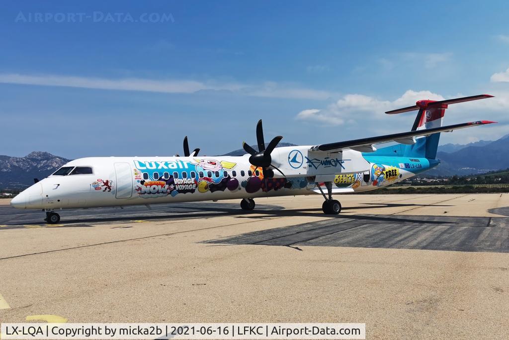 LX-LQA, 2014 De Havilland Canada DHC-8-402 Dash 8 C/N 4468, Parked with SUMO livery