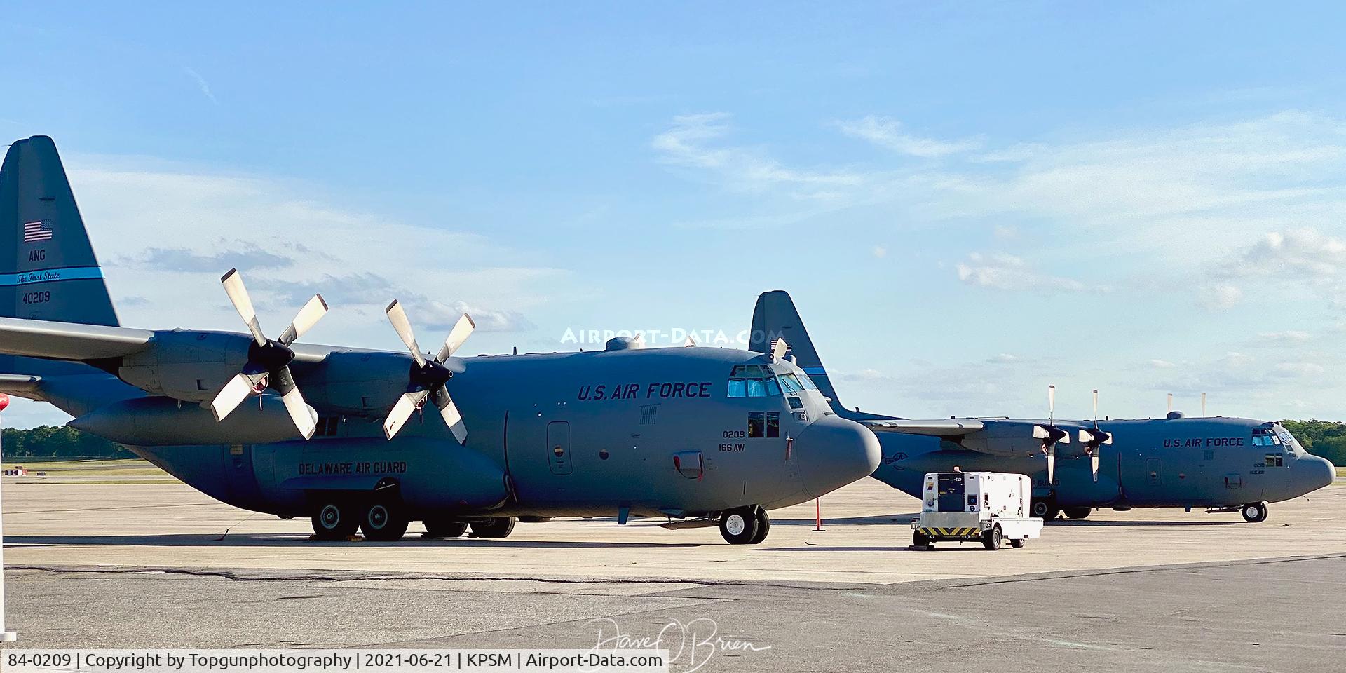 84-0209, 1984 Lockheed C-130H Hercules C/N 382-5047, DE ANG on the ramp