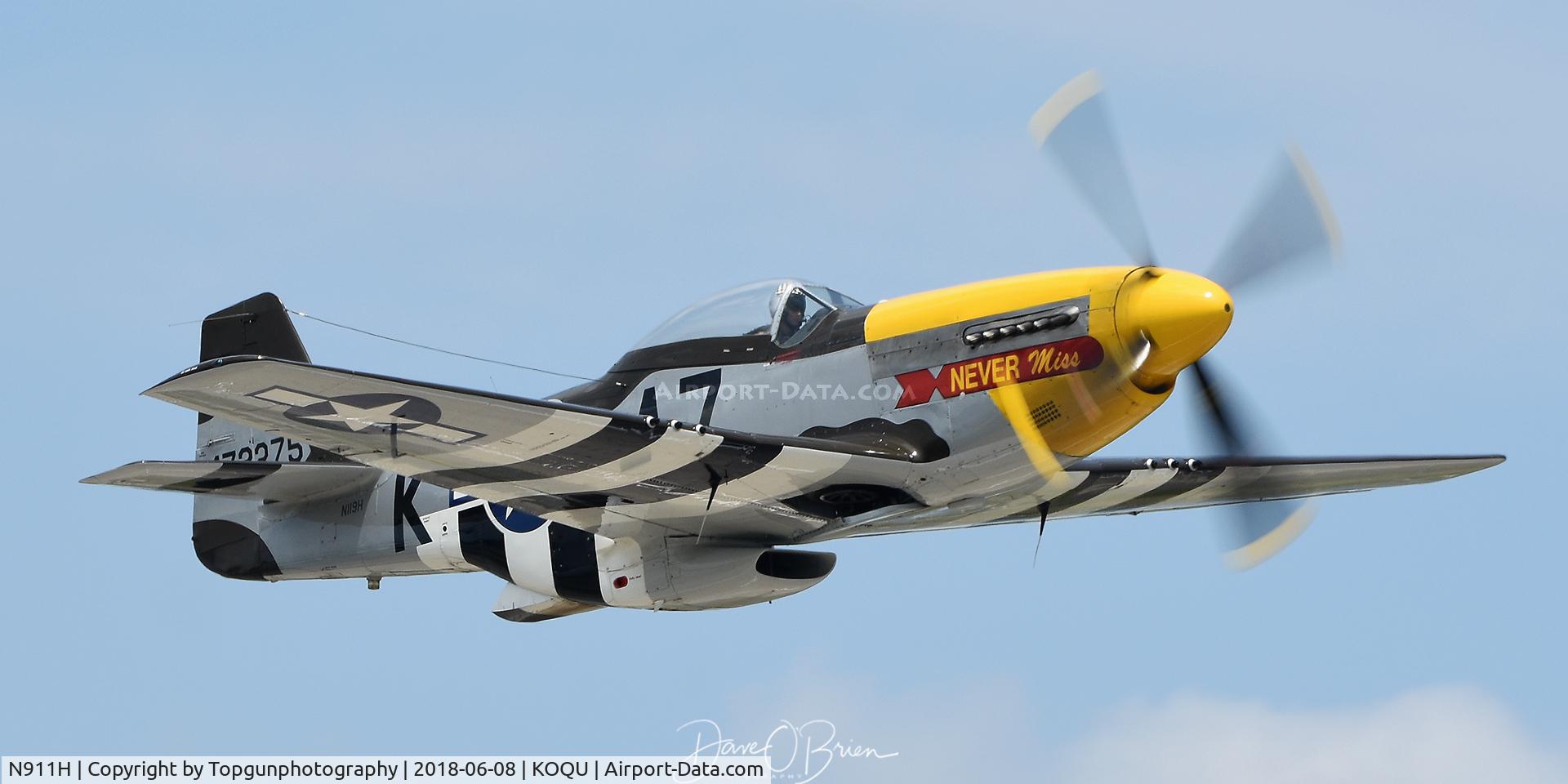 N911H, 1943 North American P-51D C/N N2868D, Dave Murphy flying Never Miss
Rhode Island Air Show 2018
