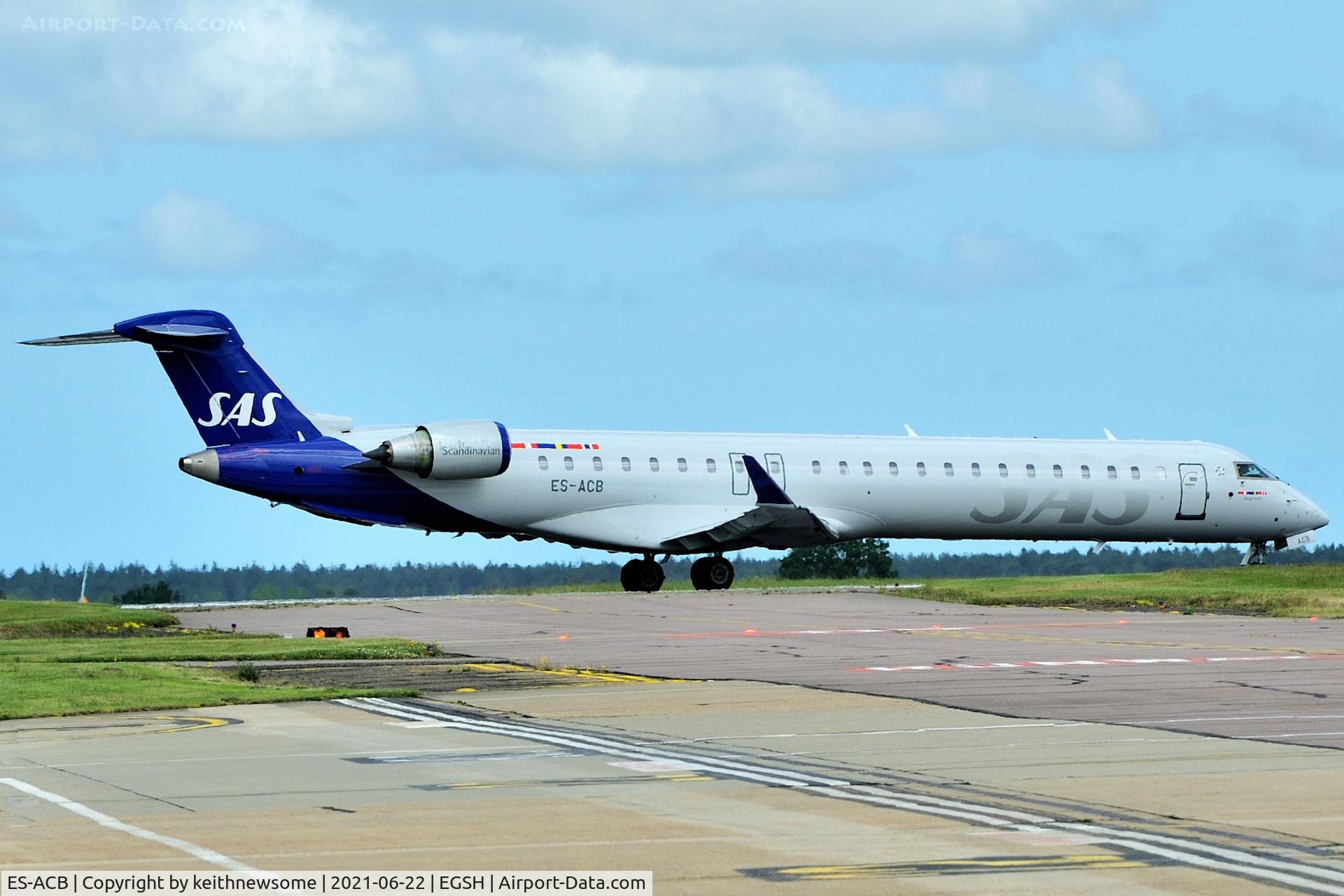 ES-ACB, 2010 Bombardier CRJ-900ER (CL-600-2D24) C/N 15261, Leaving Norwich for Estonia following paintwork.