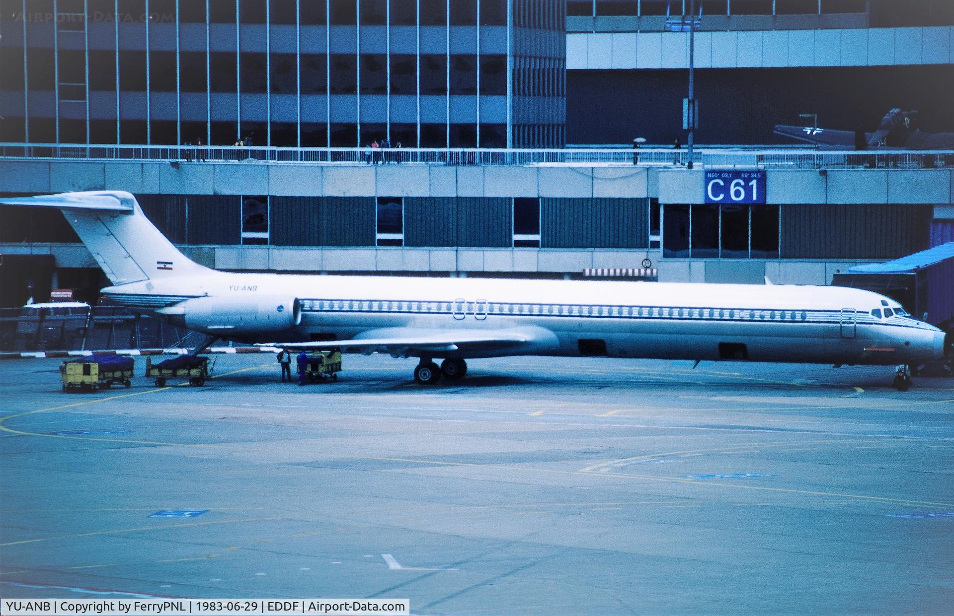 YU-ANB, 1981 McDonnell Douglas MD-82 (DC-9-82) C/N 48048, Inex Adria MD832