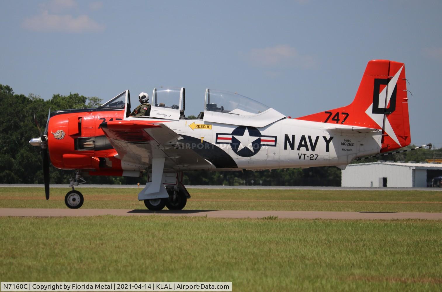 N7160C, 1992 North American T-28C Trojan Trojan C/N 252-25, Sun N Fun 2021