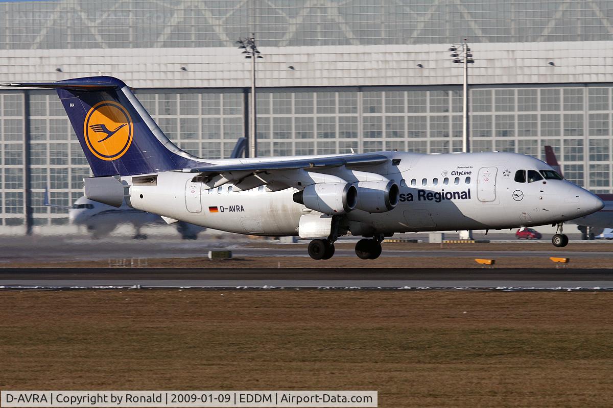 D-AVRA, 1994 British Aerospace Avro 146-RJ85 C/N E.2256, at muc