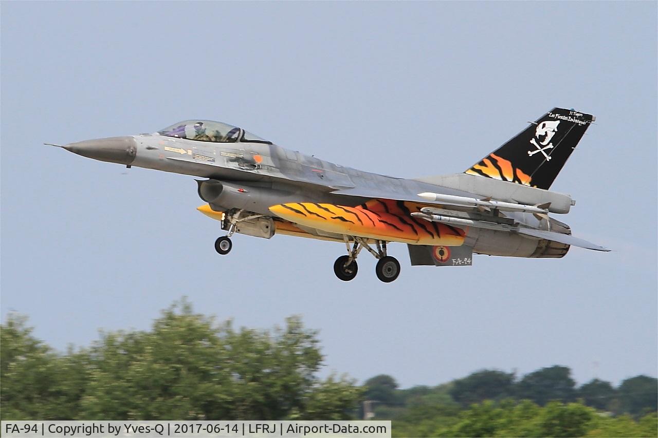 FA-94, SABCA F-16AM Fighting Falcon C/N 6H-94, SABCA F-16AM Fighting Falcon, Take off rwy 26, Landivisiau Naval Air Base (LFRJ) Tiger Meet 2017