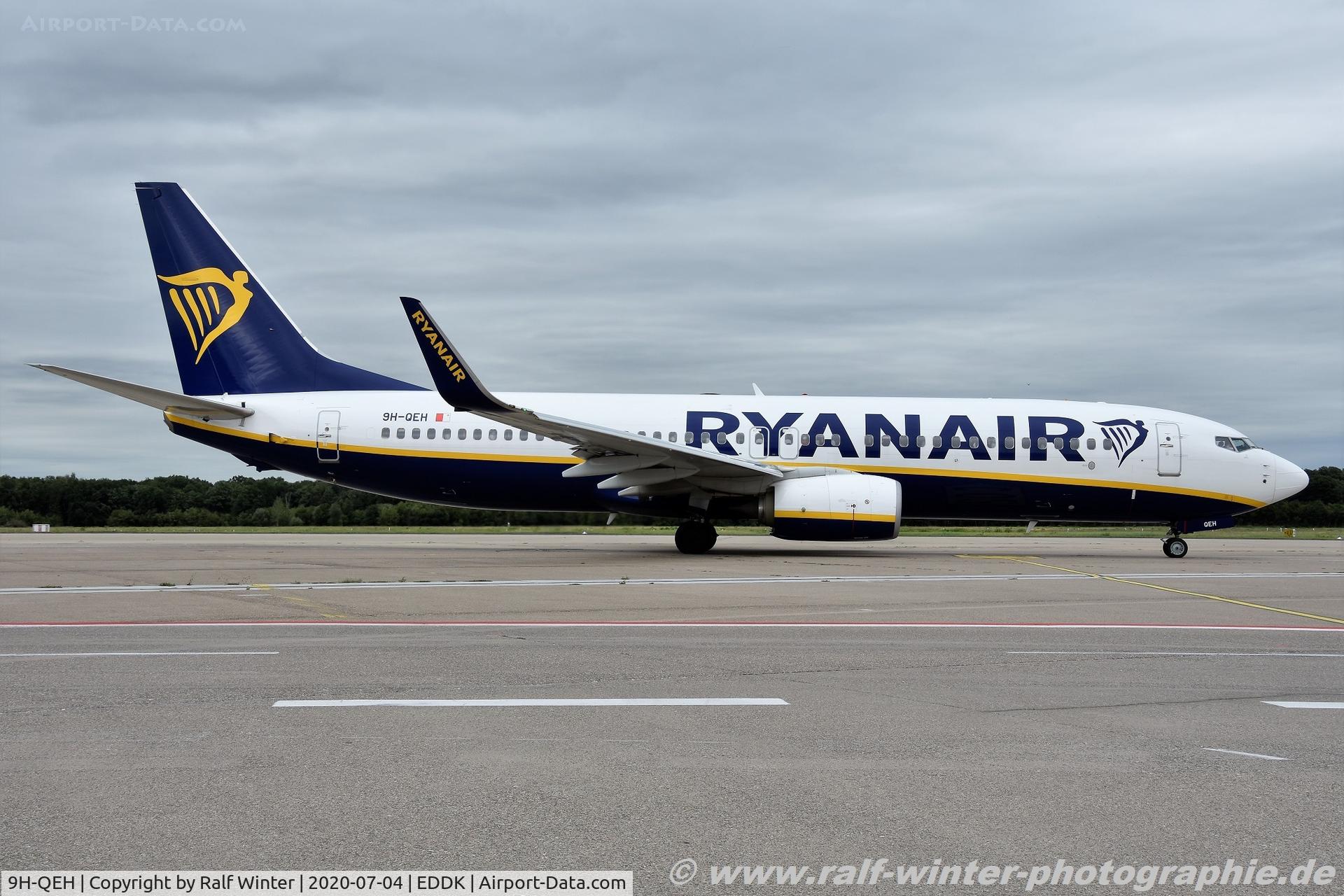 9H-QEH, 2018 Boeing 737-8AS C/N 44823, Boeing 737-8AS(W) - AL MAY Malta Air opby Ryanair - 44823 - 9H-QEH - 04.07.2020 - CGN