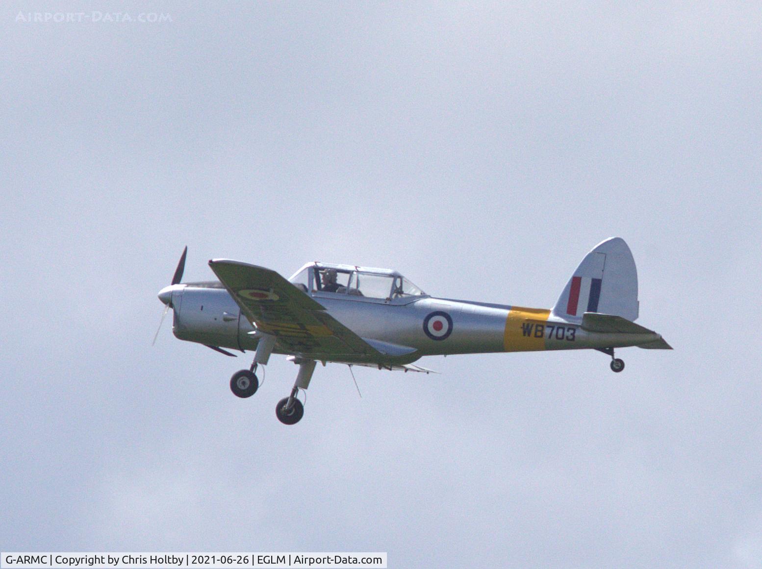 G-ARMC, 1950 De Havilland DHC-1 Chipmunk 22A C/N C1/0151, Just taken off from White Waltham, Berkshire