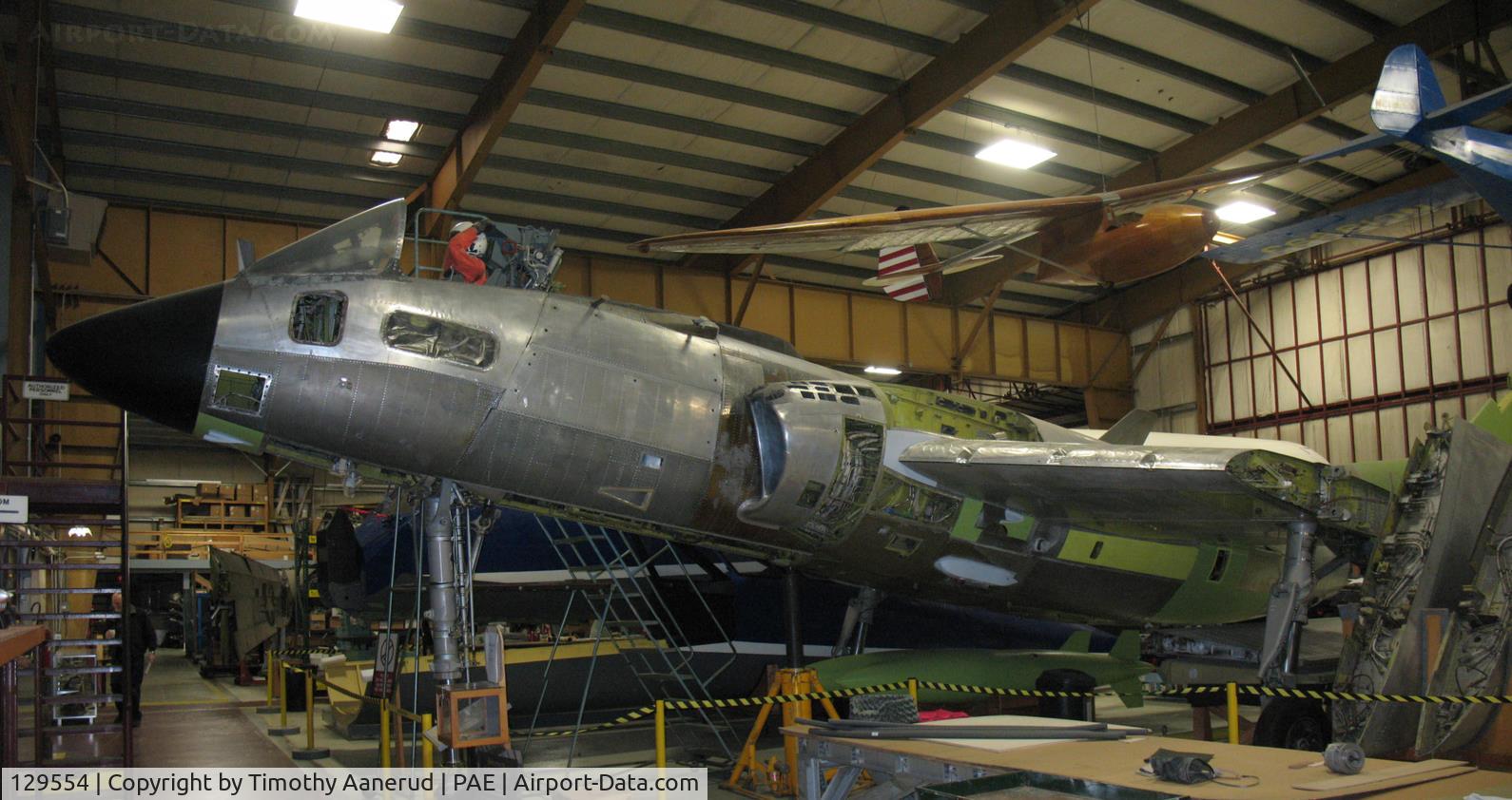 129554, Vought F7U-3 Cutlass C/N 38, Vought F7U-3 Cutlass, c/n: 38, Restoration Facility Seattle Museum of Flight.  Was on display at Berryman War Memorial Park in Bridgeport, Washington between 1958 and 1992.