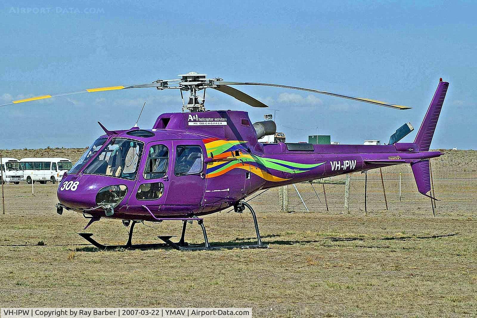 VH-IPW, 2001 Eurocopter AS-350B-3 Ecureuil Ecureuil C/N 3466, VH-IPW   Eurocopter AS.350B3 Ecureuil [3466] (A and I Helicopter Services) Avalon~VH 22/03/2007