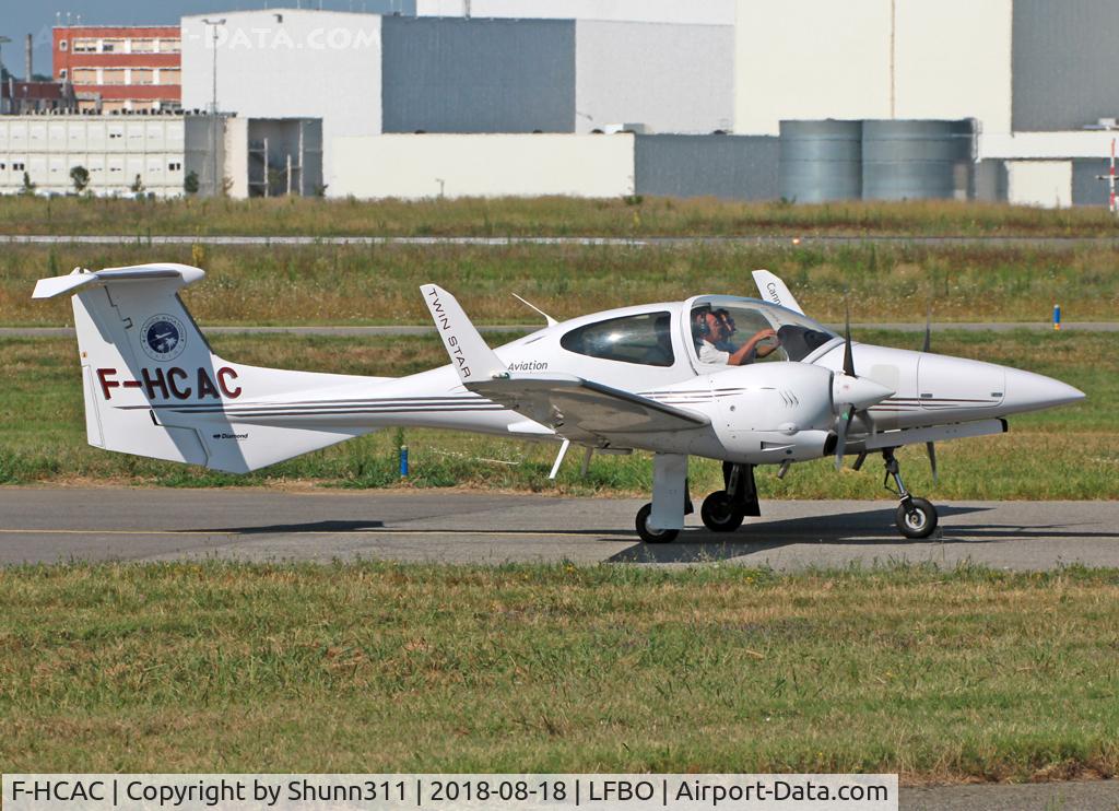 F-HCAC, Diamond DA-42 Twin Star C/N 42.261, Taxiing to the General Aviation area...