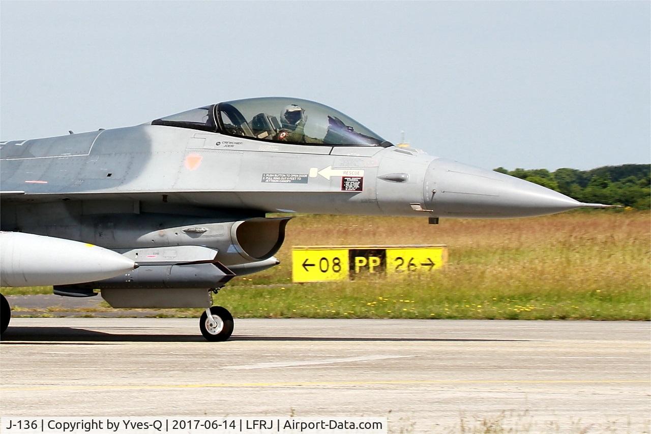 J-136, Fokker F-16AM Fighting Falcon C/N 6D-126, Fokker F-16AM Fighting Falcon, Taxiing to flight line, Landivisiau Naval Air Base (LFRJ) Tiger Meet 2017