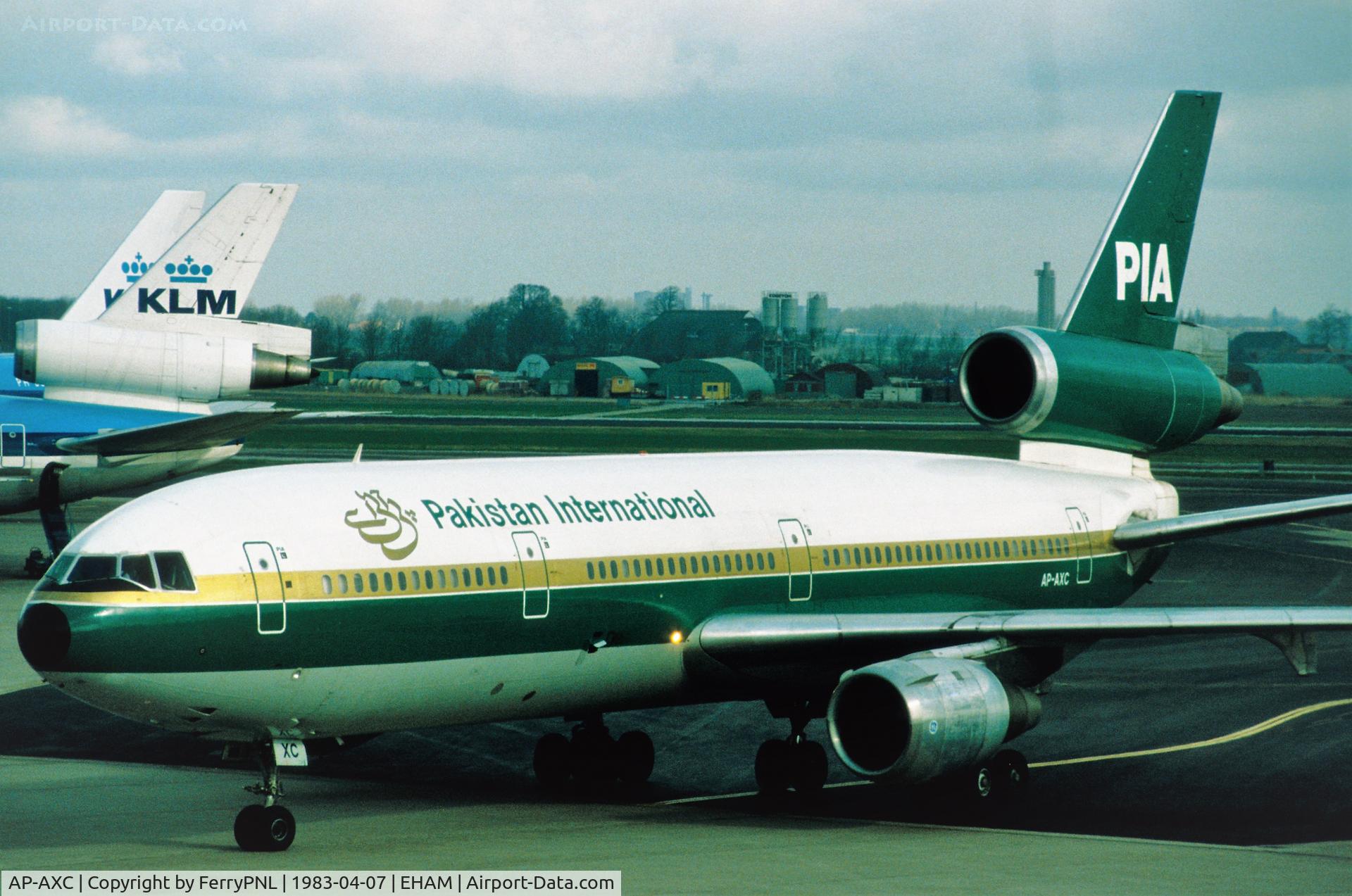 AP-AXC, 1973 Douglas DC-10-30 C/N 46931, Arrival of PIA DC-10-30 in AMS