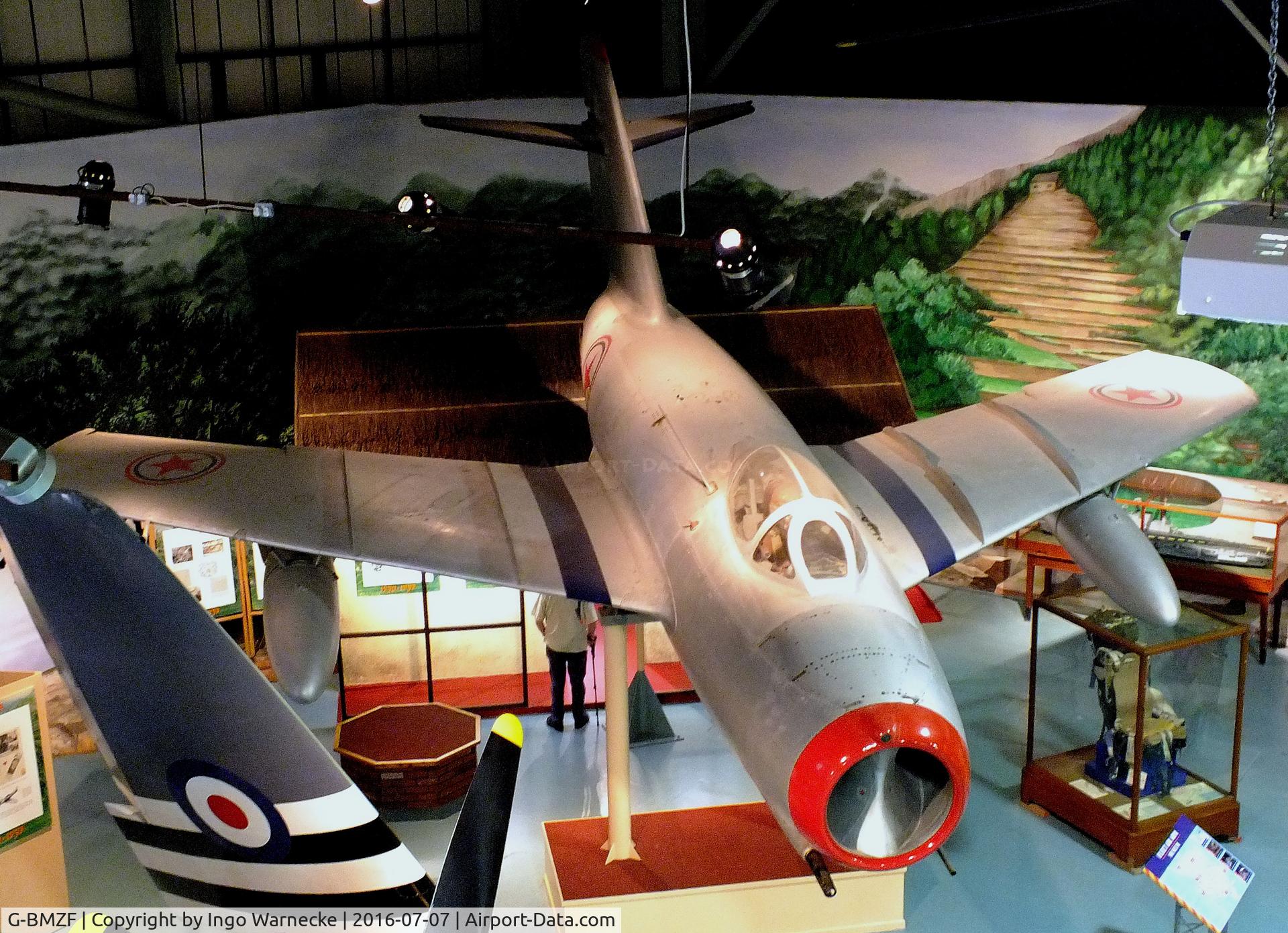 G-BMZF, PZL-Mielec Lim-2 (MiG-15bis) C/N 1B01420, PZL-Mielec Lim-2 (MiG-15bis) FAGOT, displayed in north korean markings at the FAA Museum, Yeovilton