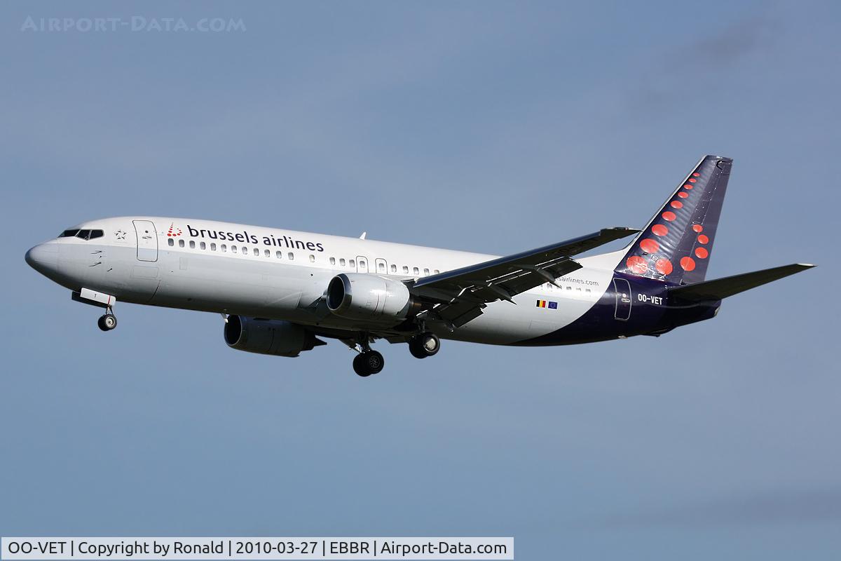 OO-VET, 1998 Boeing 737-4Q8 C/N 28202, at bru