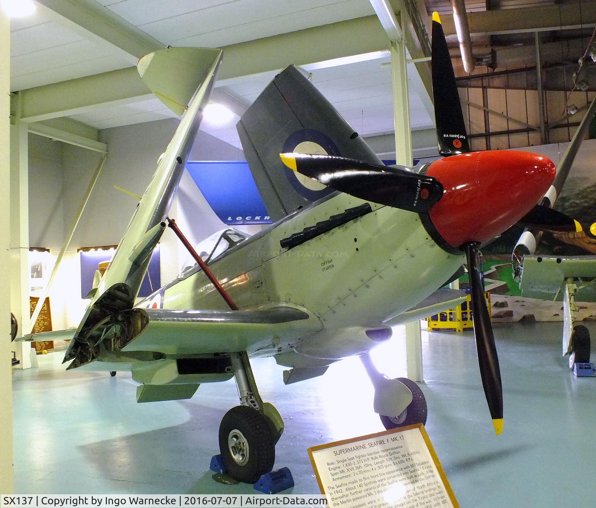 SX137, Supermarine 395 Seafire F.XVII C/N WASE1.5325, Supermarine Seafire F XVII at the FAA Museum, Yeovilton