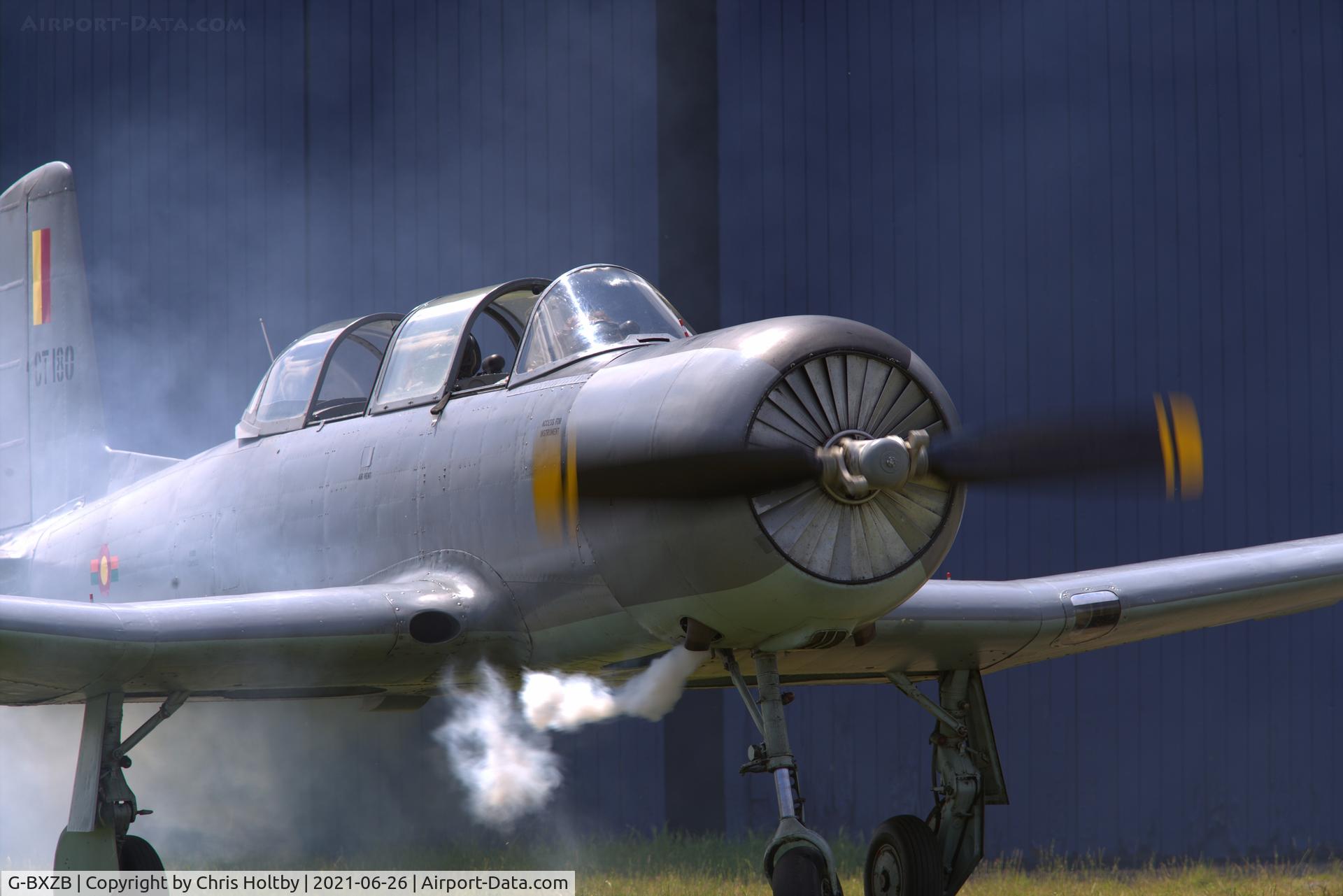 G-BXZB, 1969 Nanchang CJ-6A Chujiao C/N 2632019, Firing up the Yakovlev M14PF engine at White Waltham, Berkshire