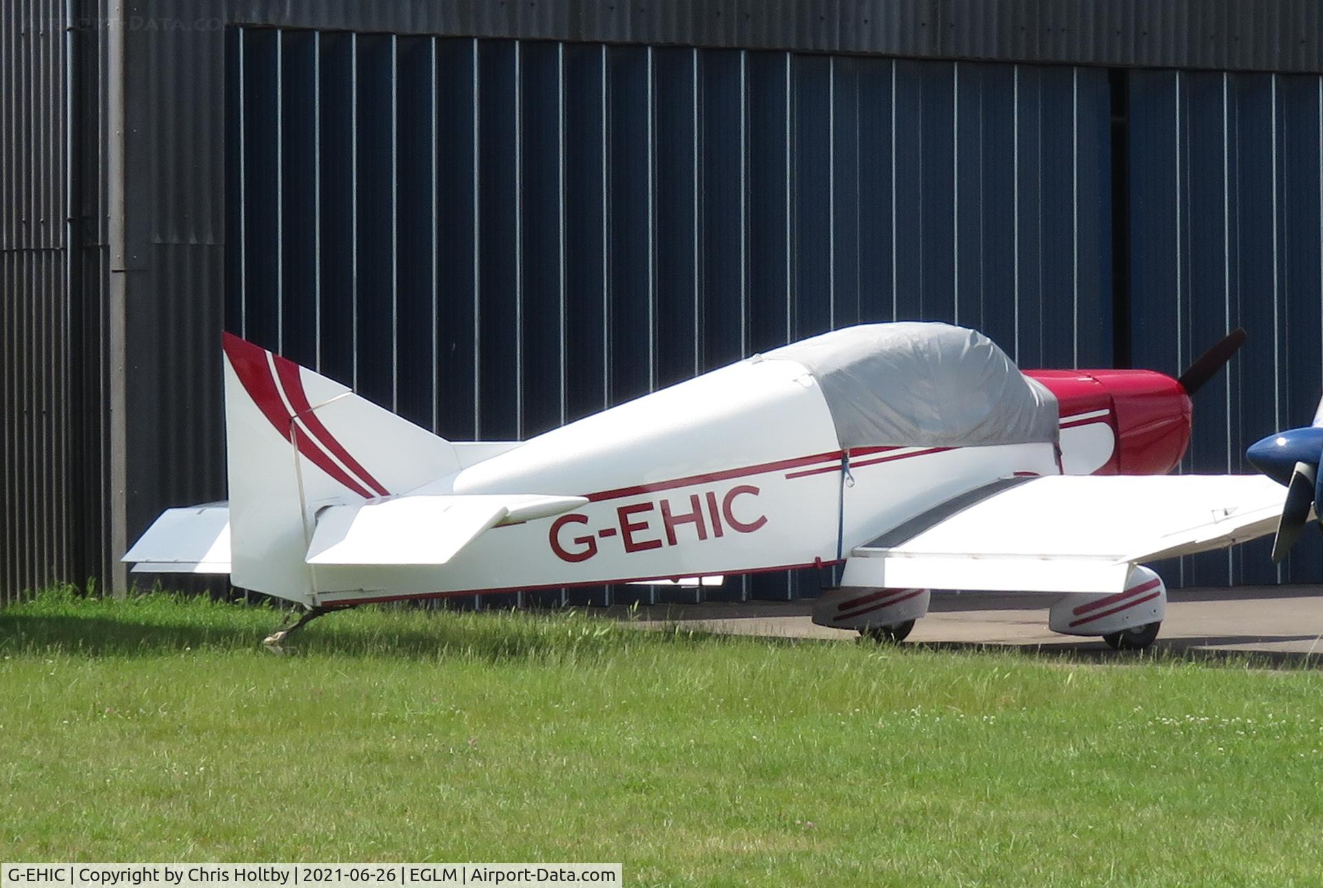 G-EHIC, 1961 Jodel D-140B Mousequetaire II C/N 53, Parked outside hangar at White Waltham, Berkshire
