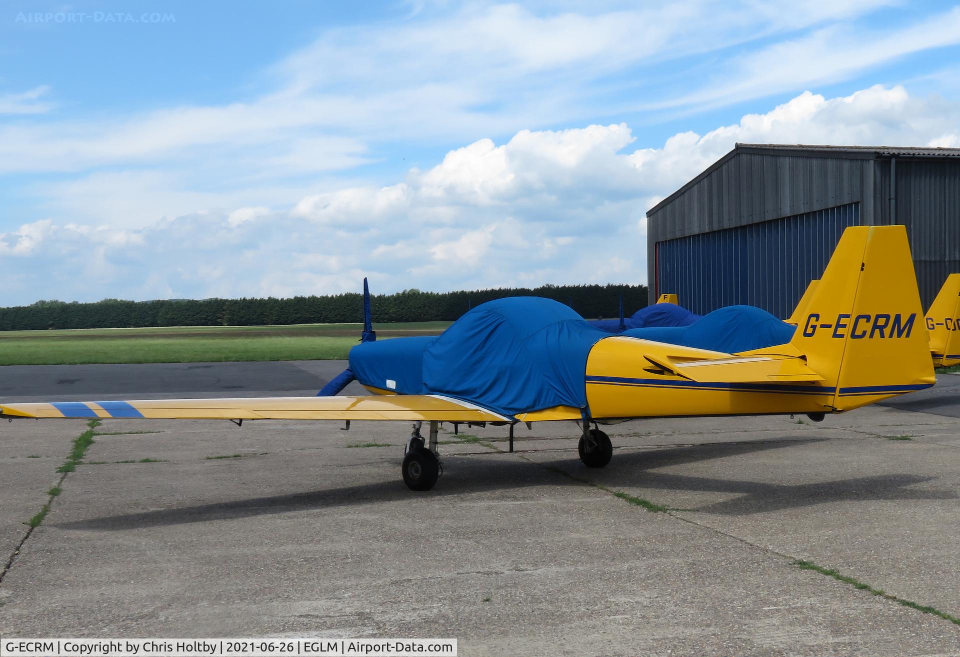 G-ECRM, 1987 Slingsby T-67M Firefly Mk2 C/N 2044, Firefly parked outside hangar at White Waltham, Berkshire