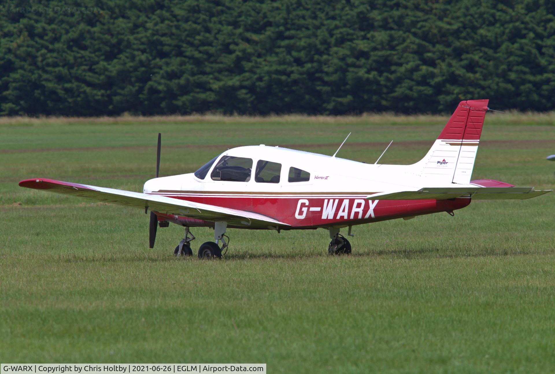 G-WARX, 1998 Piper PA-28-161 Cherokee Warrior III C/N 28-42038, Parked at White Waltham, Berkshire