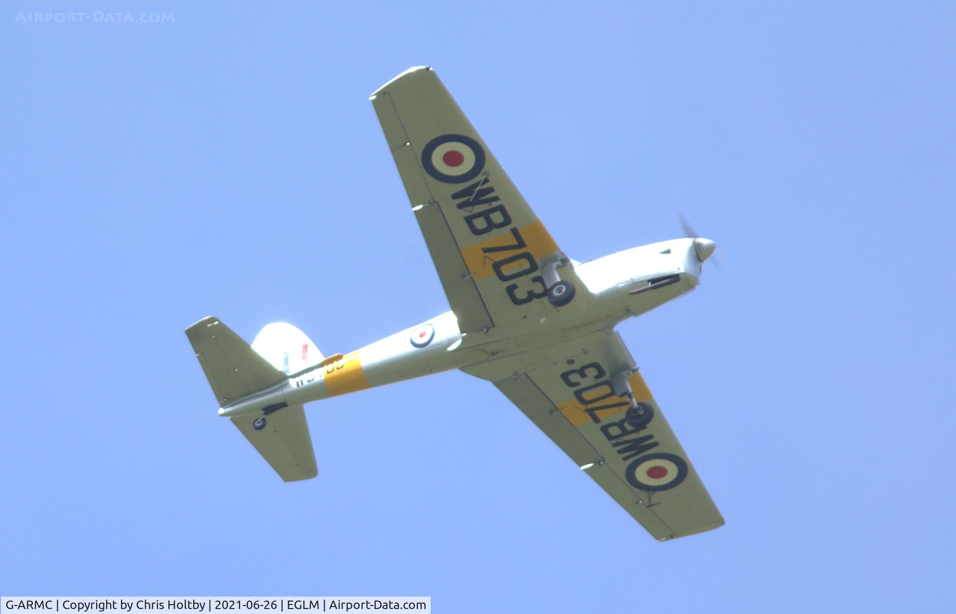 G-ARMC, 1950 De Havilland DHC-1 Chipmunk 22A C/N C1/0151, 1950 Chipmunk circling its home base at White Waltham, Berkshire