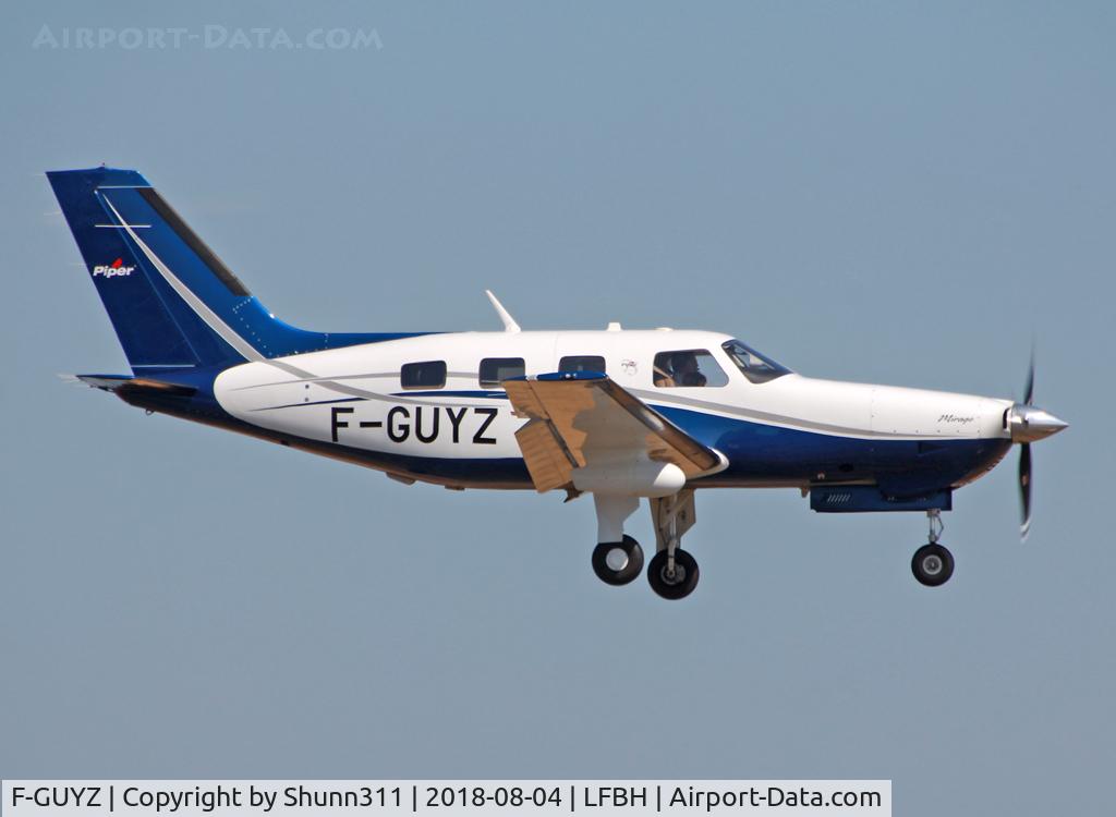 F-GUYZ, 2013 Piper PA-46-350P Malibu Mirage C/N 4636590, On landing...