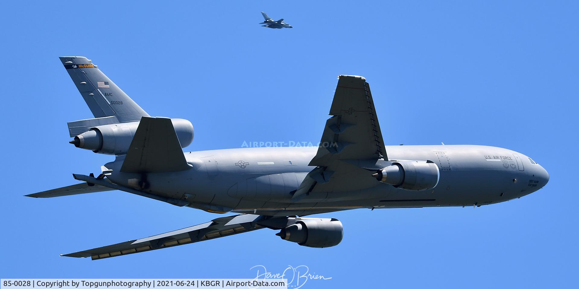 85-0028, 1985 McDonnell Douglas KC-10A Extender C/N 48233, BLUE71 departing BGR with TREND21